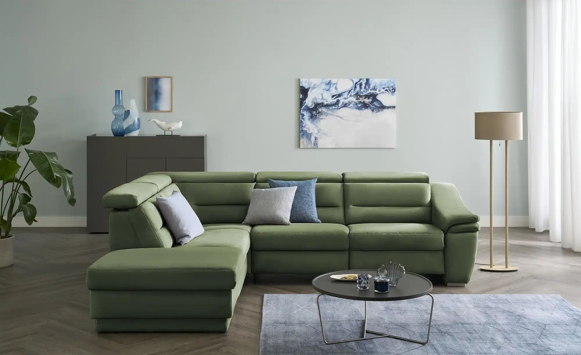 Thumbnail - meinSofa Ecksofa  Ivonne ¦ grün ¦ Maße (cm): B: 294 H: 84 T: 245.0 Polstermöbel > Sofas > Ecksofas - Höffner