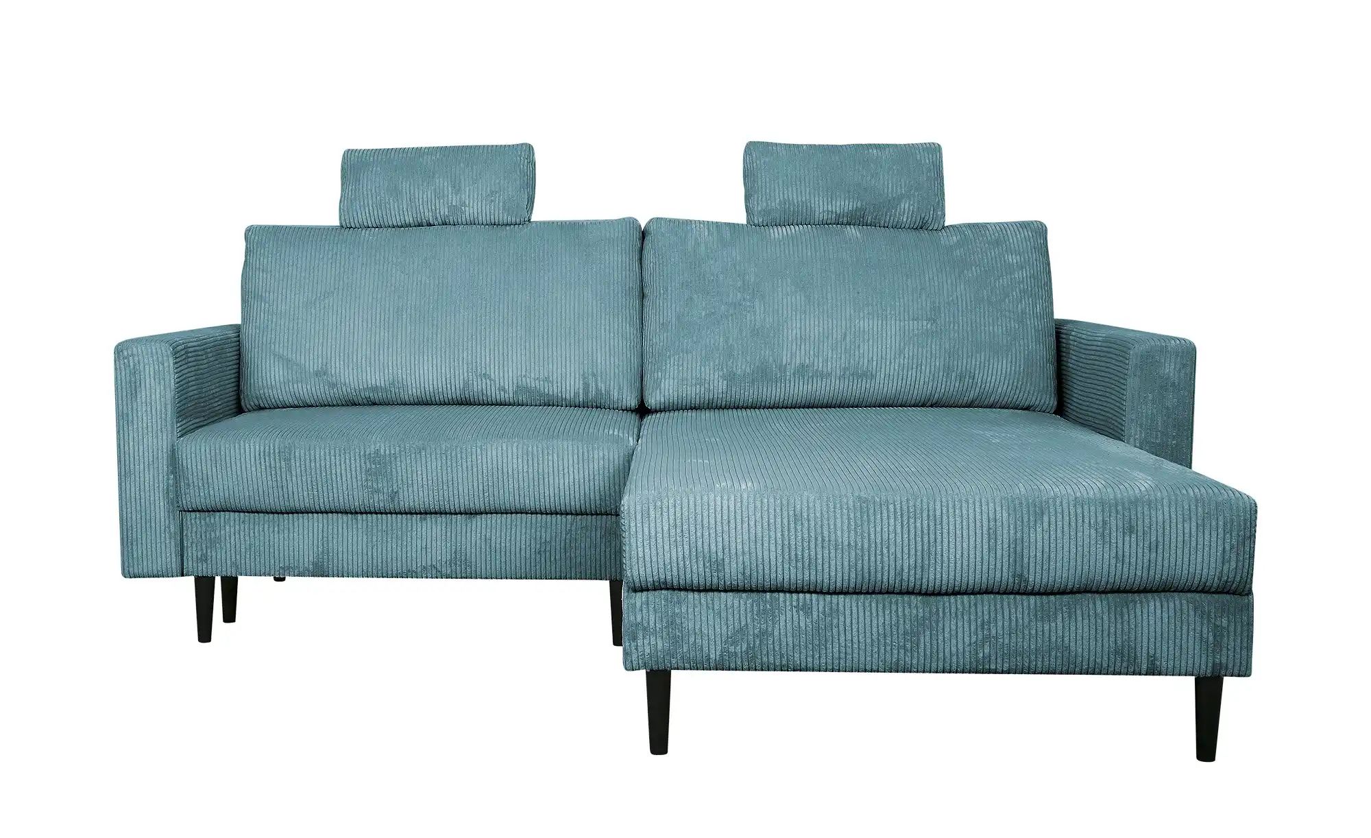 uno Ecksofa trendiger Cordstoff Livorno ¦ blau ¦ Maße (cm): B: 221 H: 105 T günstig online kaufen