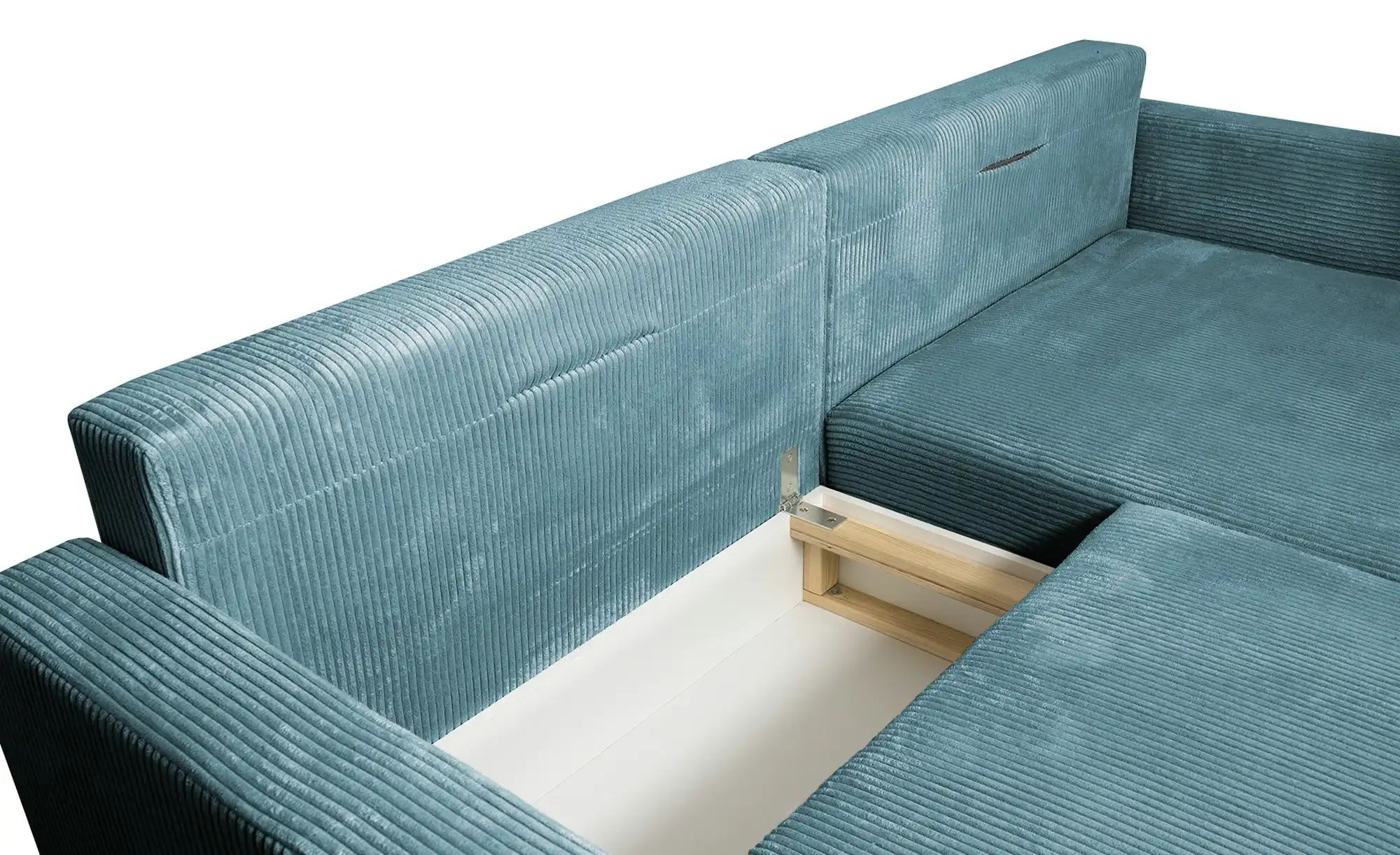 uno Ecksofa trendiger Cordstoff Livorno ¦ blau ¦ Maße (cm): B: 221 H: 105 T günstig online kaufen