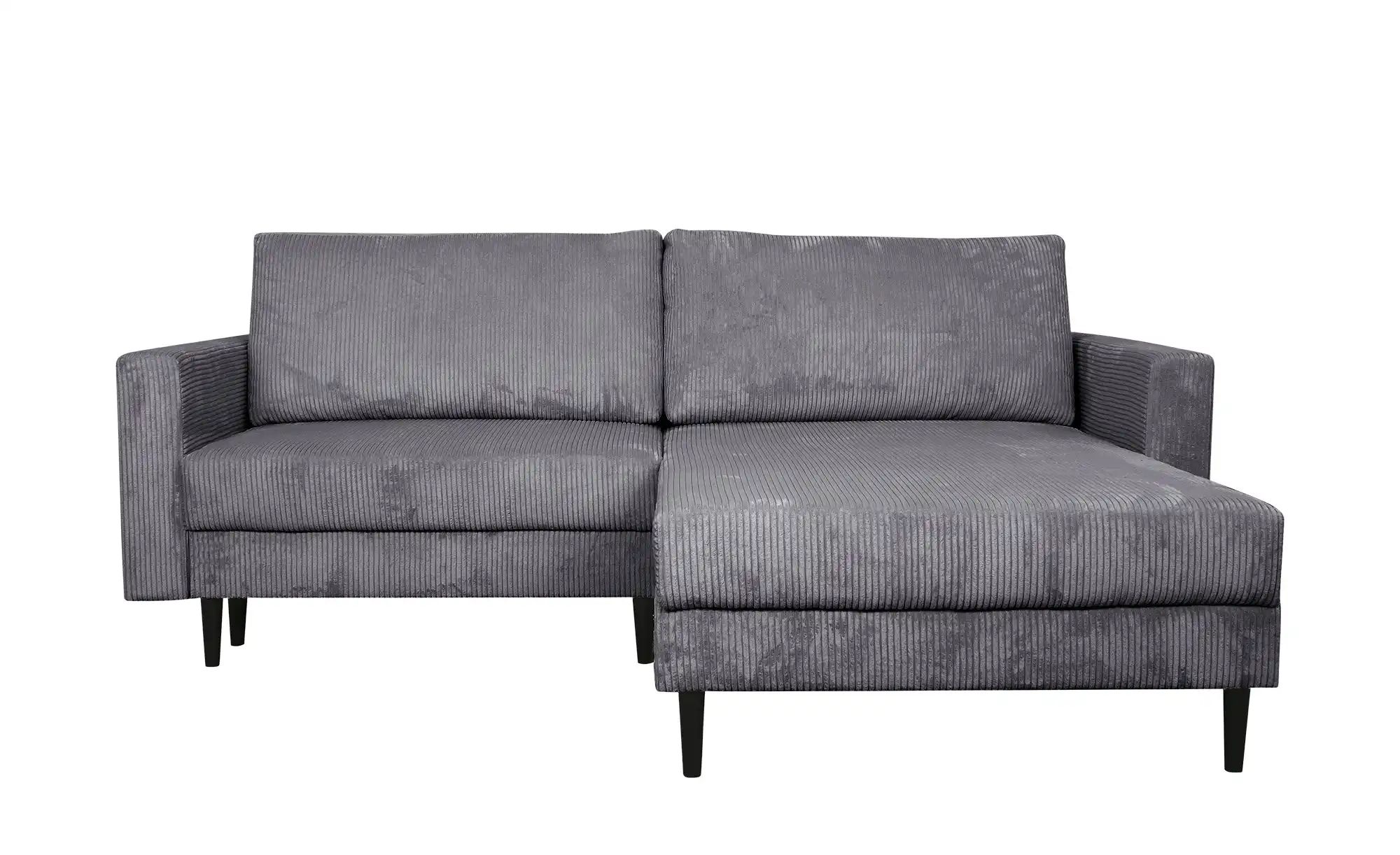 uno Ecksofa trendiger Cordstoff Livorno ¦ grau ¦ Maße (cm): B: 221 H: 105 T günstig online kaufen