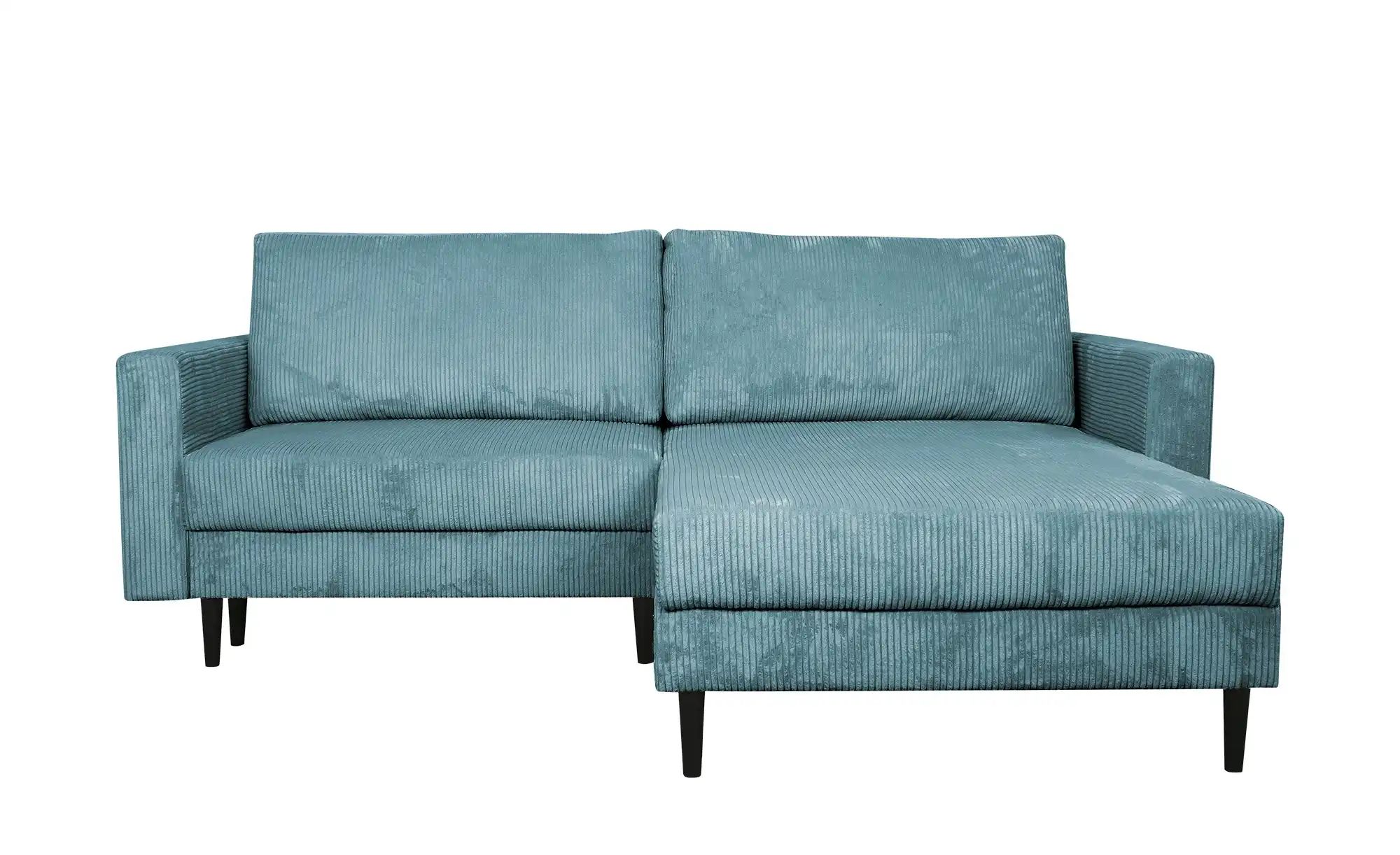 uno Ecksofa trendiger Cordstoff Livorno ¦ blau ¦ Maße (cm): B: 221 H: 105 T günstig online kaufen