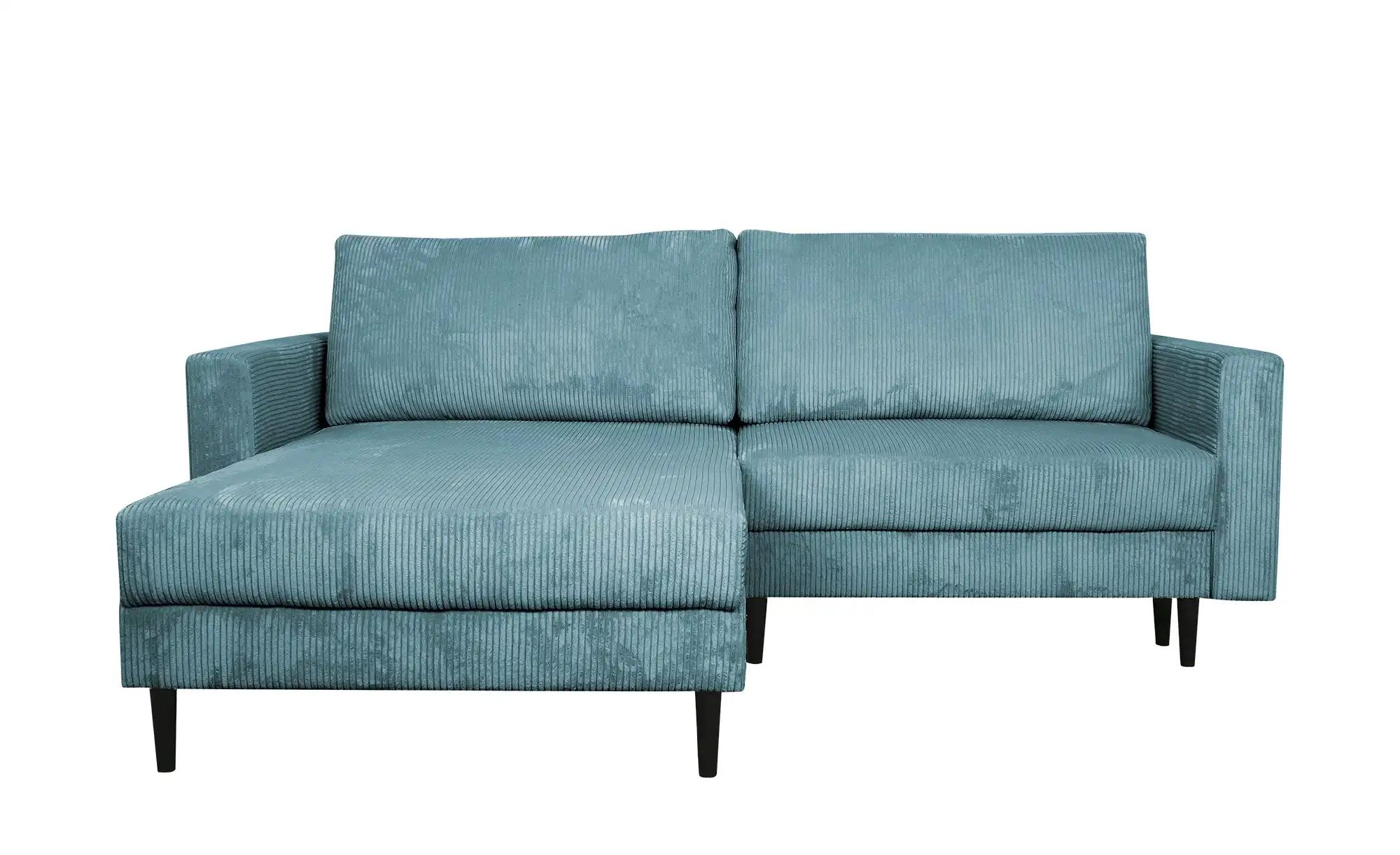 uno Ecksofa trendiger Cordstoff Livorno ¦ blau ¦ Maße (cm): B: 221 H: 105 T günstig online kaufen