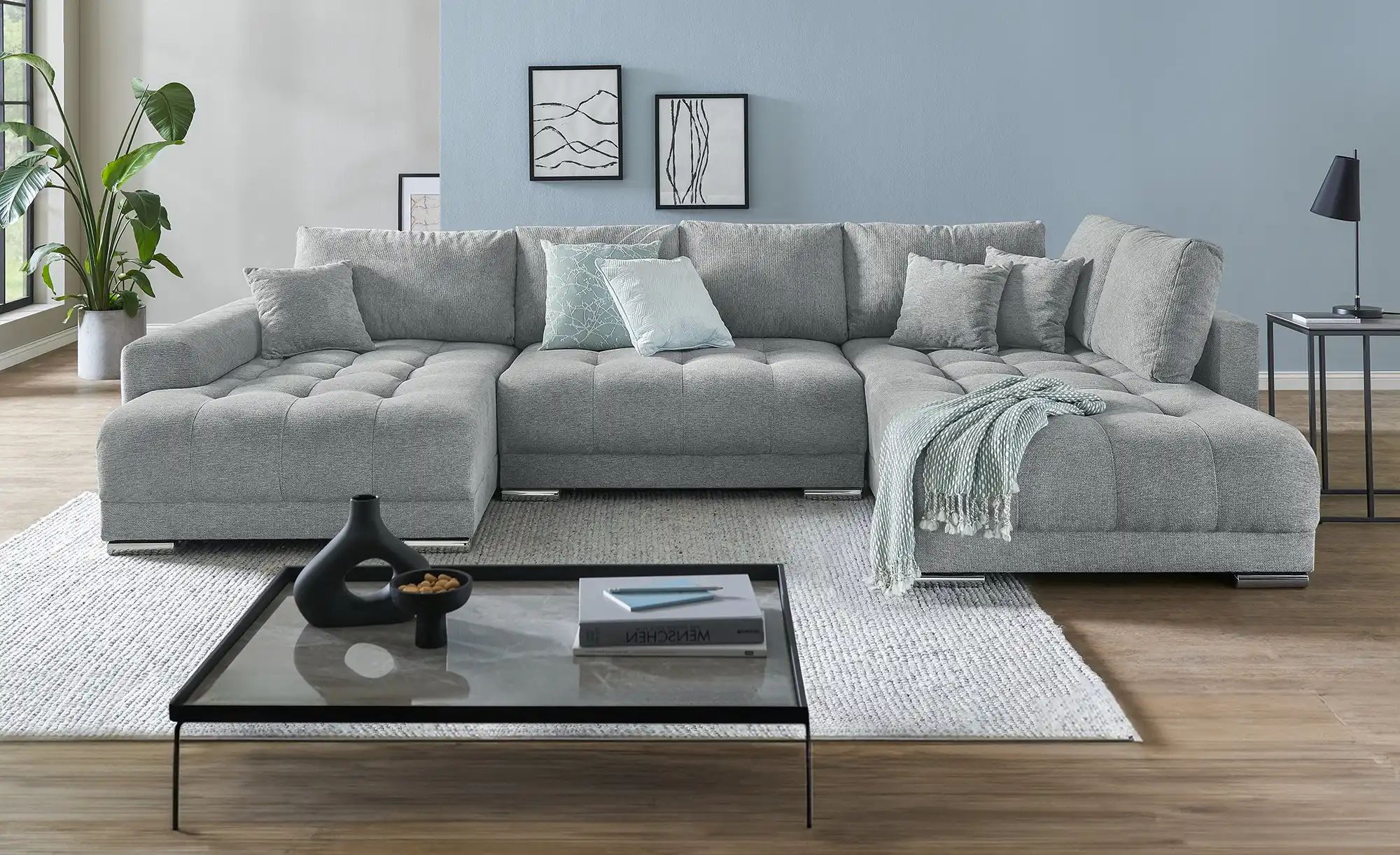 Thumbnail - Wohnlandschaft mit Schlaffunktion Lemie ¦ grau ¦ Maße (cm): B: 356 H: 85 T: 218.0 Polstermöbel > Sofas > Schlafsofas - H...