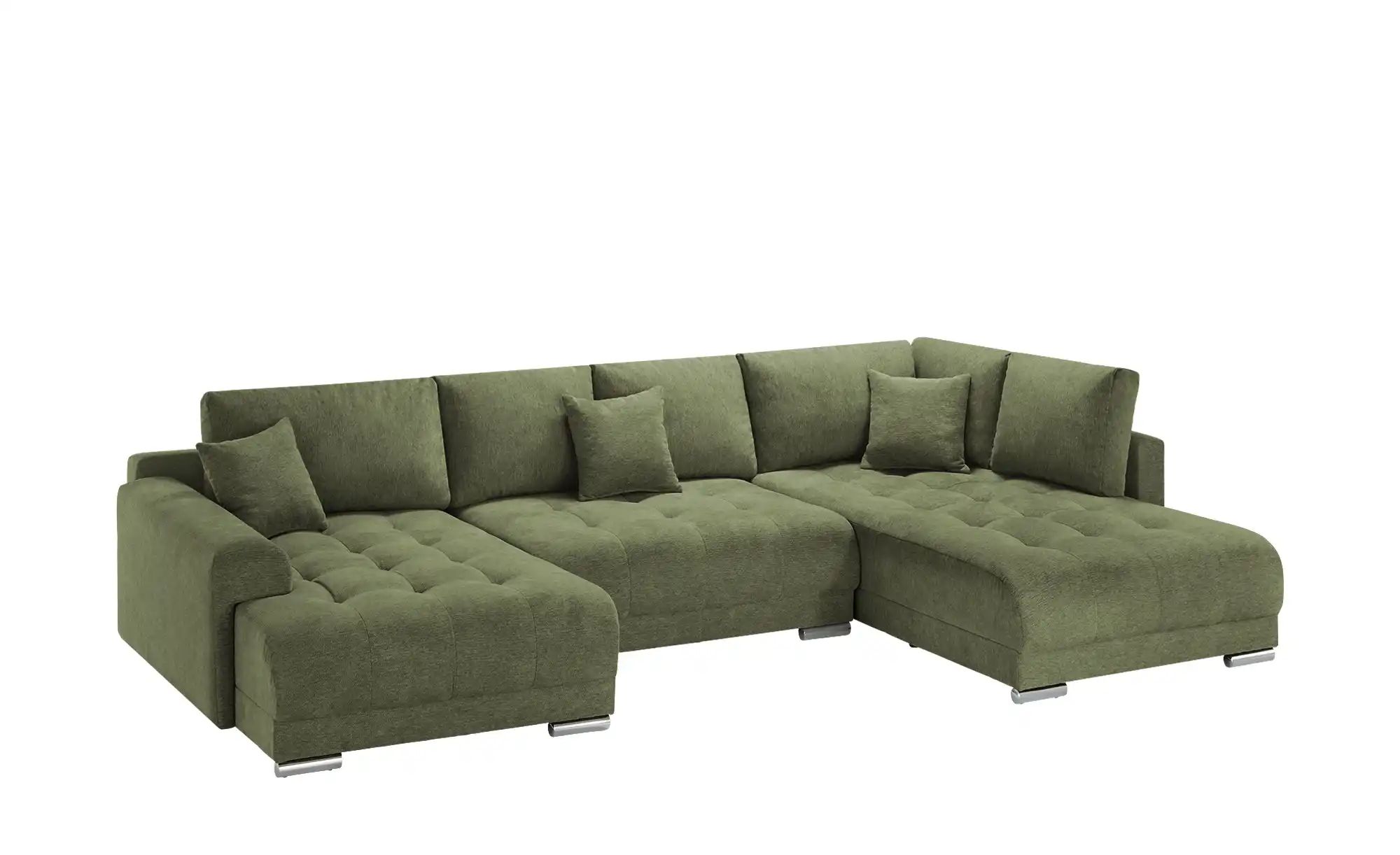 Wohnlandschaft mit Schlaffunktion Lemie ¦ grün ¦ Maße (cm): B: 356 H: 85 T: günstig online kaufen