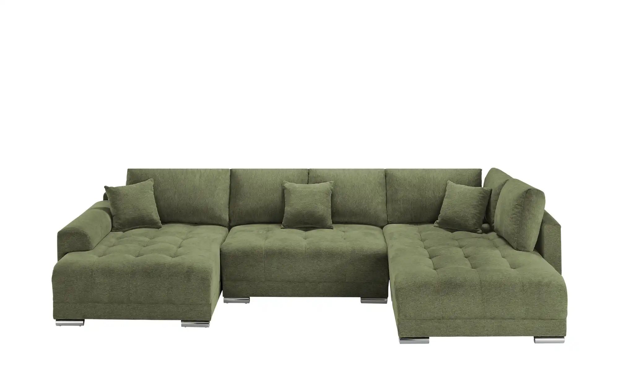 Wohnlandschaft mit Schlaffunktion Lemie ¦ grün ¦ Maße (cm): B: 356 H: 85 T: günstig online kaufen