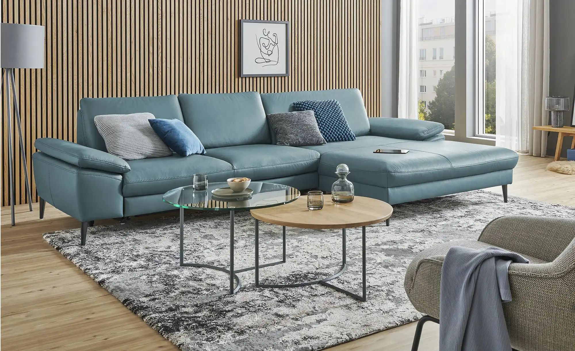 Gallery M Ecksofa  Diana ¦ blau ¦ Maße (cm): B: 324 H: 86 T: 213 Polstermöb günstig online kaufen