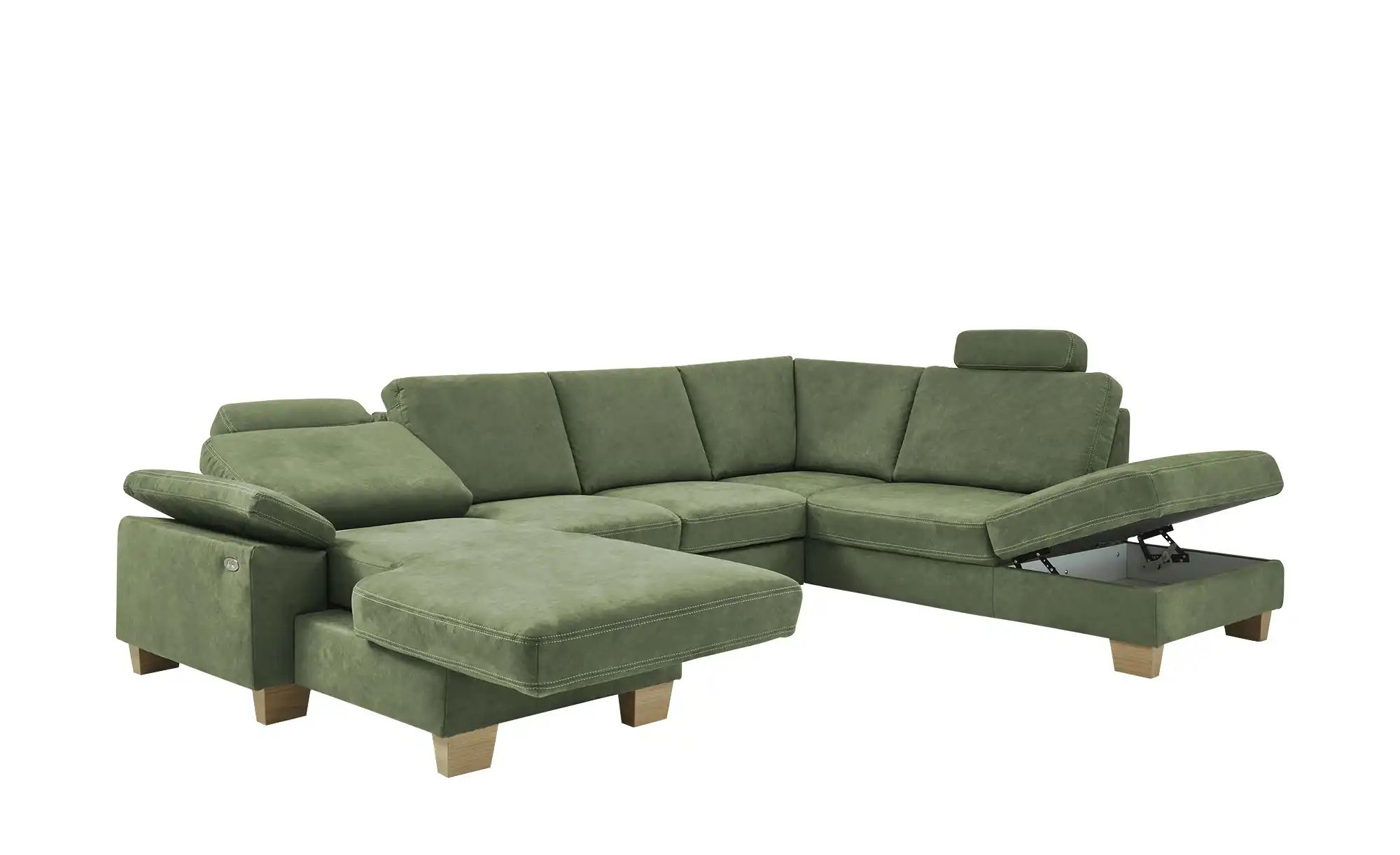 Thumbnail - meinSofa Wohnlandschaft Samu ¦ grün ¦ Maße (cm): B: 316 H: 90 T: 235.0 Polstermöbel > Sofas > Schlafsofas - Höffner