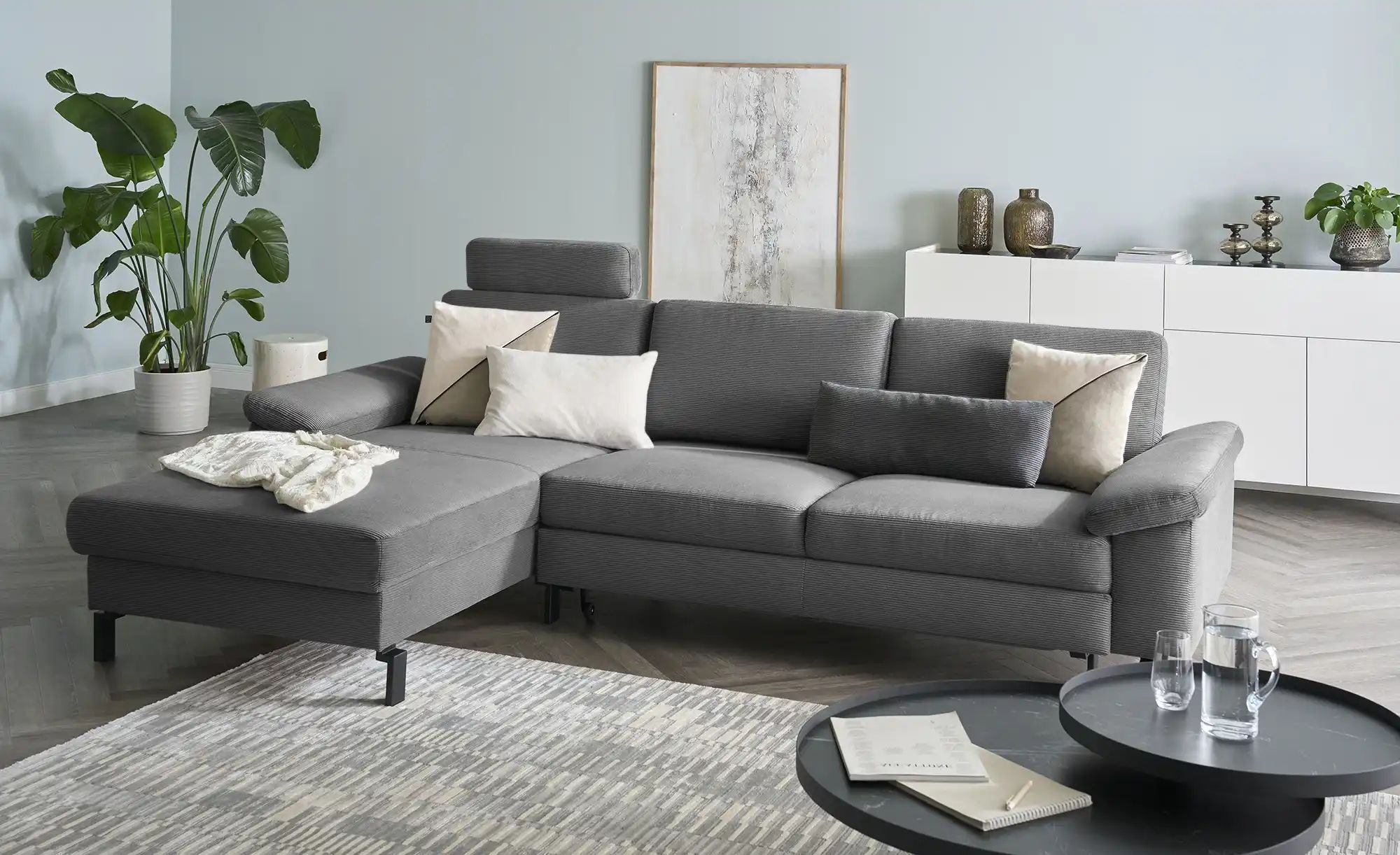 Max Schelling Ecksofa Feincord Maximum Move ¦ grau ¦ Maße (cm): B: 284 H: 8 günstig online kaufen