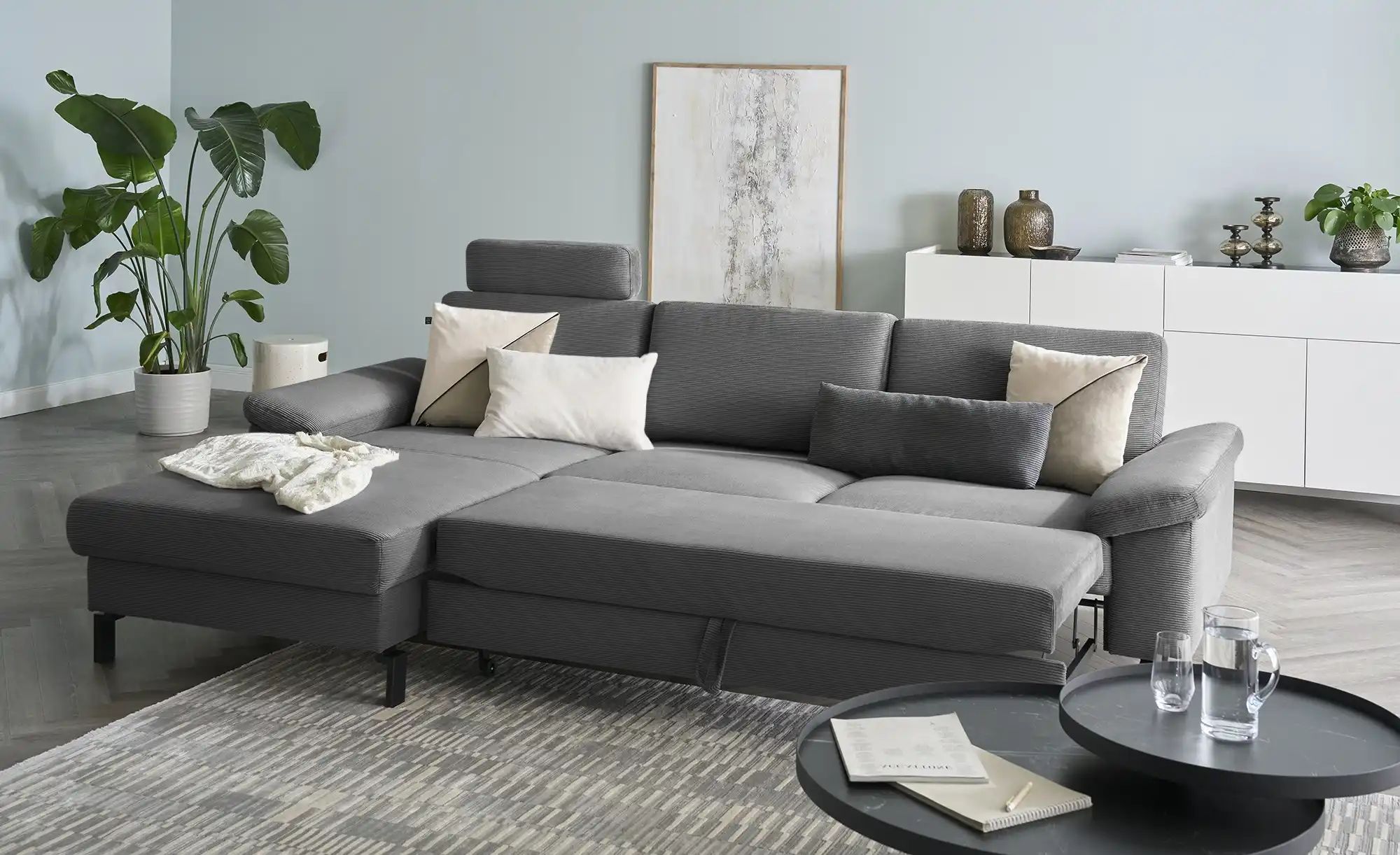Max Schelling Ecksofa Feincord Maximum Move ¦ grau ¦ Maße (cm): B: 284 H: 8 günstig online kaufen