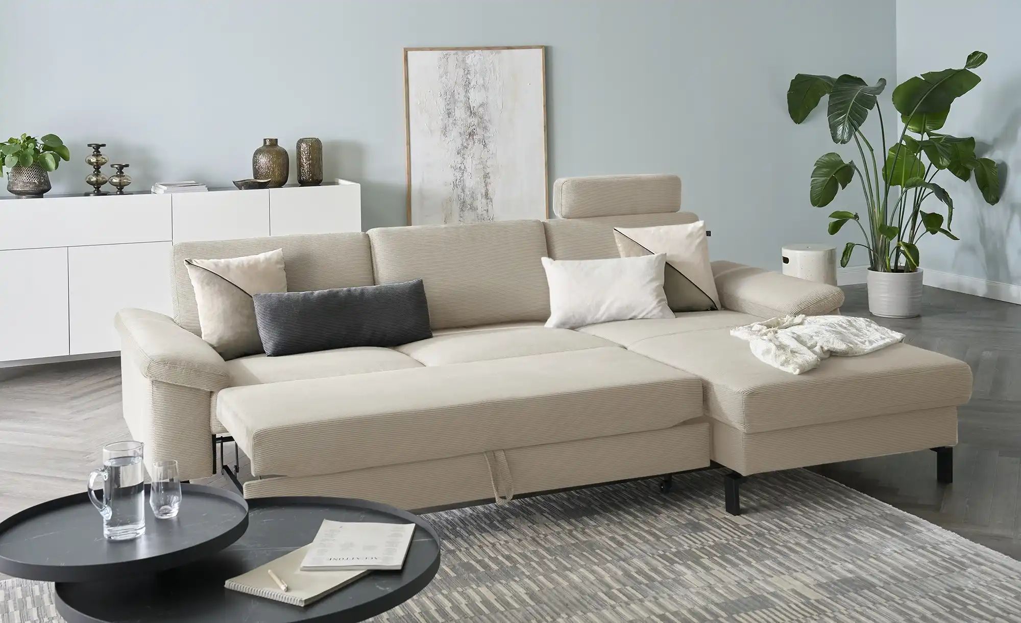 Max Schelling Ecksofa Feincord Maximum Move ¦ beige ¦ Maße (cm): B: 284 H: günstig online kaufen
