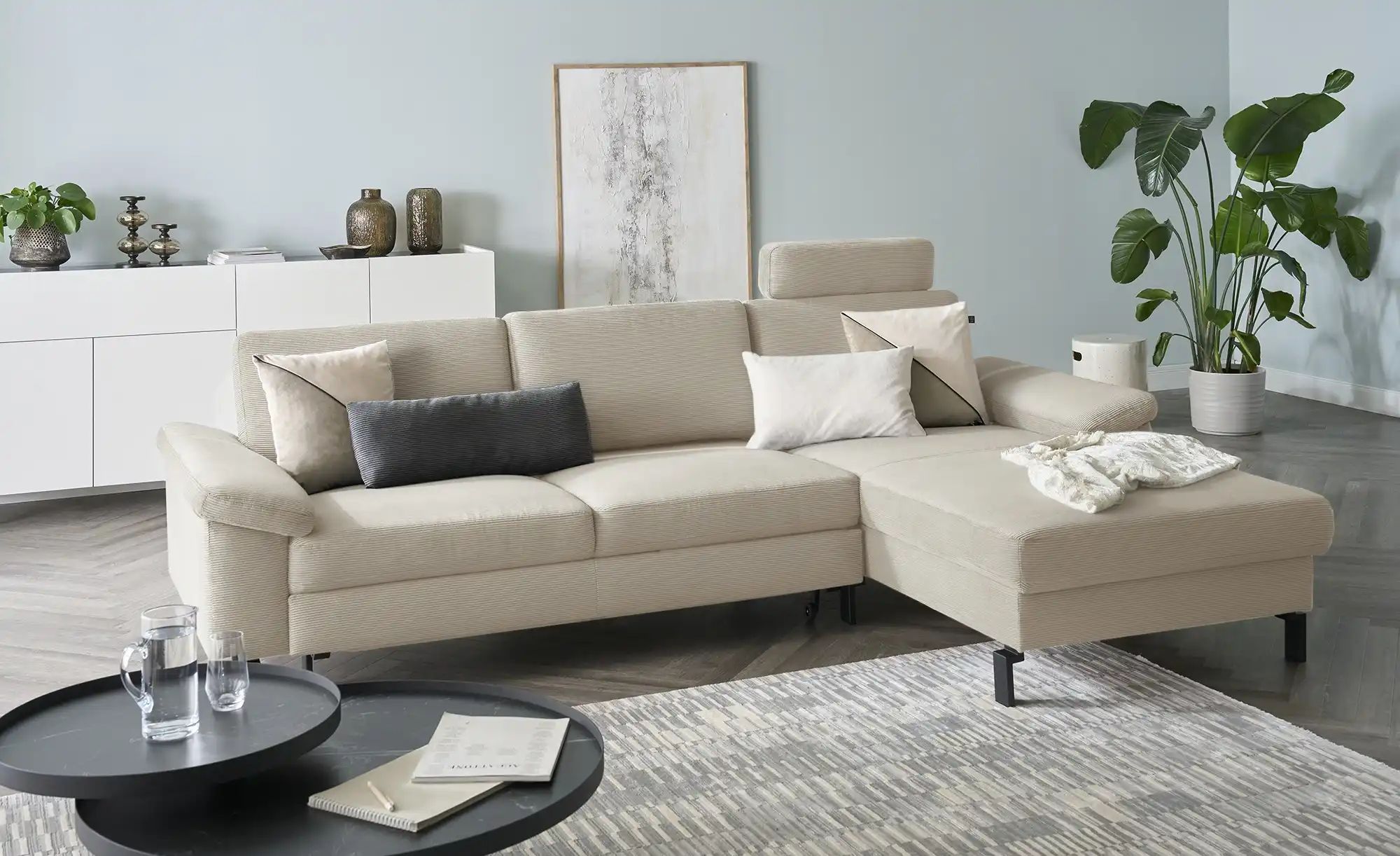 Thumbnail - Max Schelling Ecksofa Feincord Maximum Move ¦ beige ¦ Maße (cm): B: 284 H: 85 T: 185.0 Polstermöbel > Sofas > Ecksofas -...