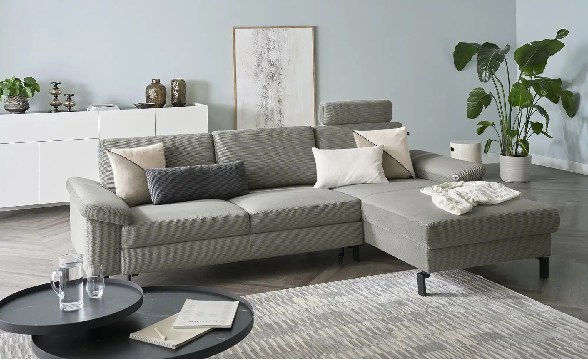 Max Schelling Ecksofa Feincord Maximum Move ¦ grau ¦ Maße (cm): B: 284 H: 8 günstig online kaufen