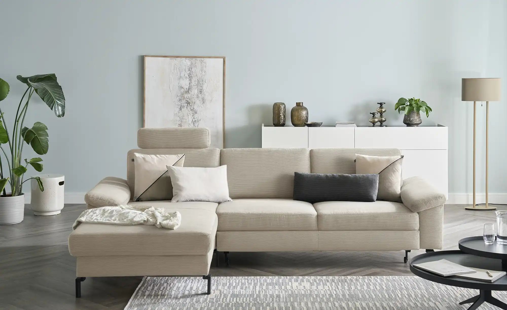 Max Schelling Ecksofa Feincord Maximum Move ¦ beige ¦ Maße (cm): B: 284 H: günstig online kaufen