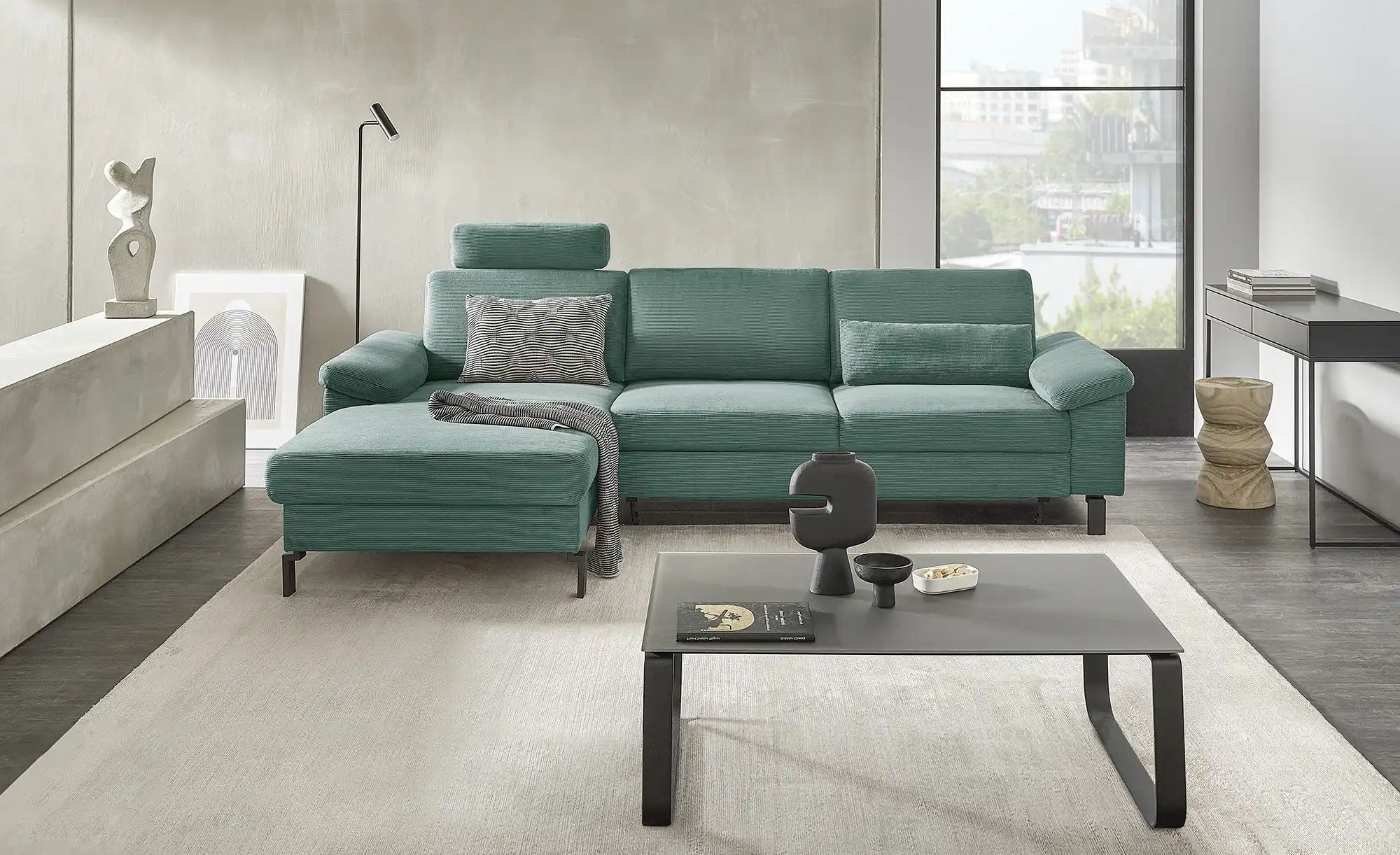 Max Schelling Ecksofa Feincord Maximum Move ¦ grün ¦ Maße (cm): B: 284 H: 8 günstig online kaufen