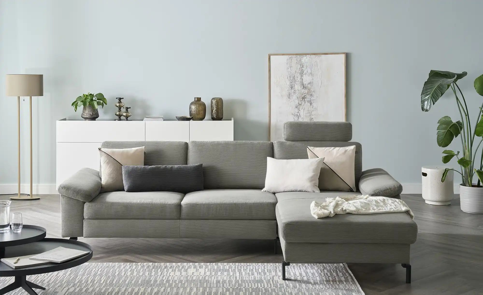 Max Schelling Ecksofa Feincord Maximum Move ¦ grau ¦ Maße (cm): B: 284 H: 8 günstig online kaufen