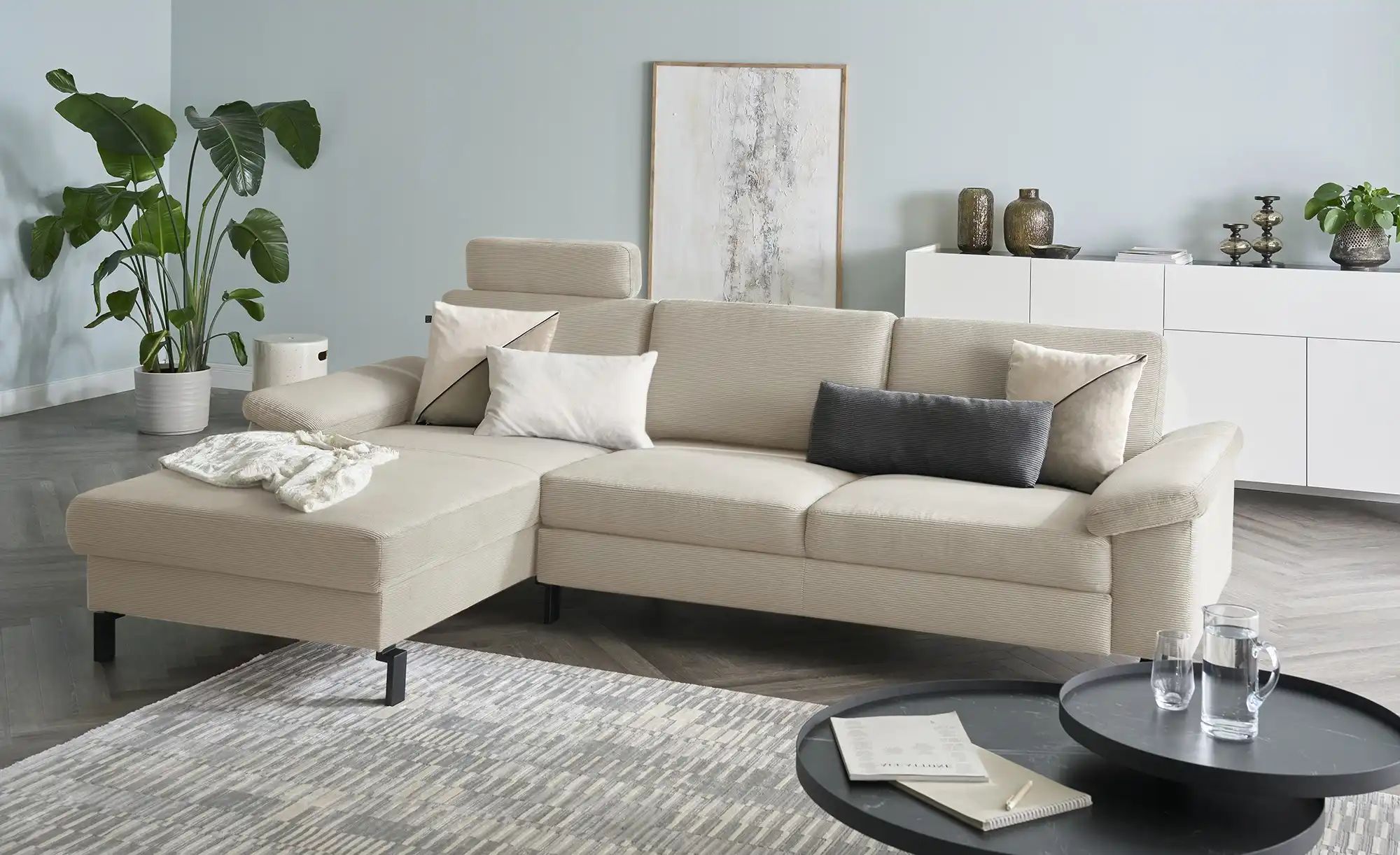 Thumbnail - Max Schelling Ecksofa Feincord Maximum Move ¦ beige ¦ Maße (cm): B: 284 H: 85 T: 185.0 Polstermöbel > Sofas > Ecksofas -...