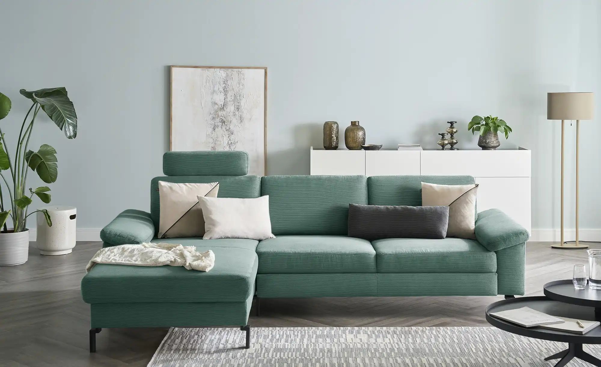 Max Schelling Ecksofa Feincord Maximum Move ¦ grün ¦ Maße (cm): B: 284 H: 8 günstig online kaufen