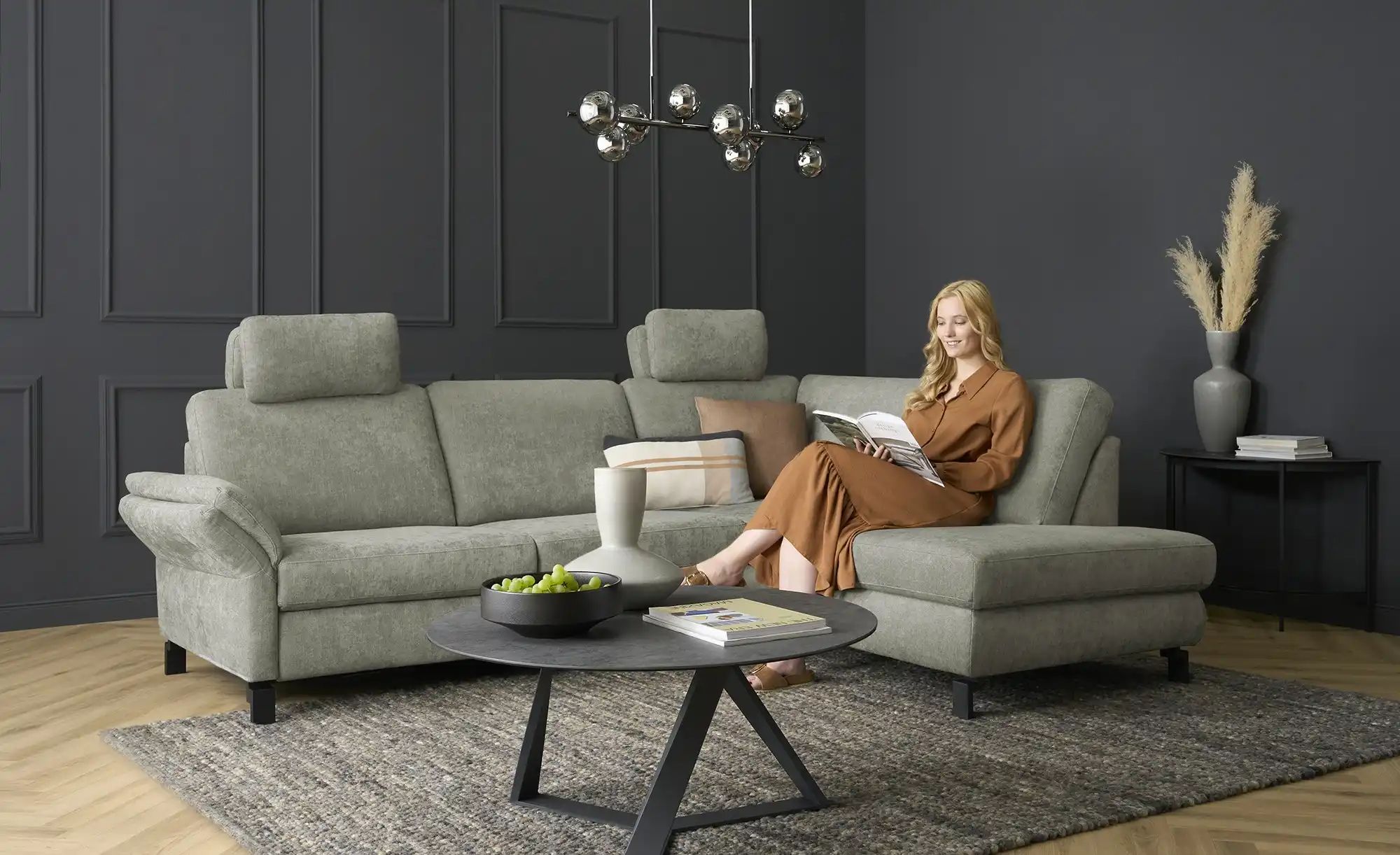 Thumbnail - Max Schelling Ecksofa Flachgewebe Maximum Plus ¦ grün ¦ Maße (cm): B: 265 H: 91 T: 200.0 Polstermöbel > Sofas > Ecksofas...