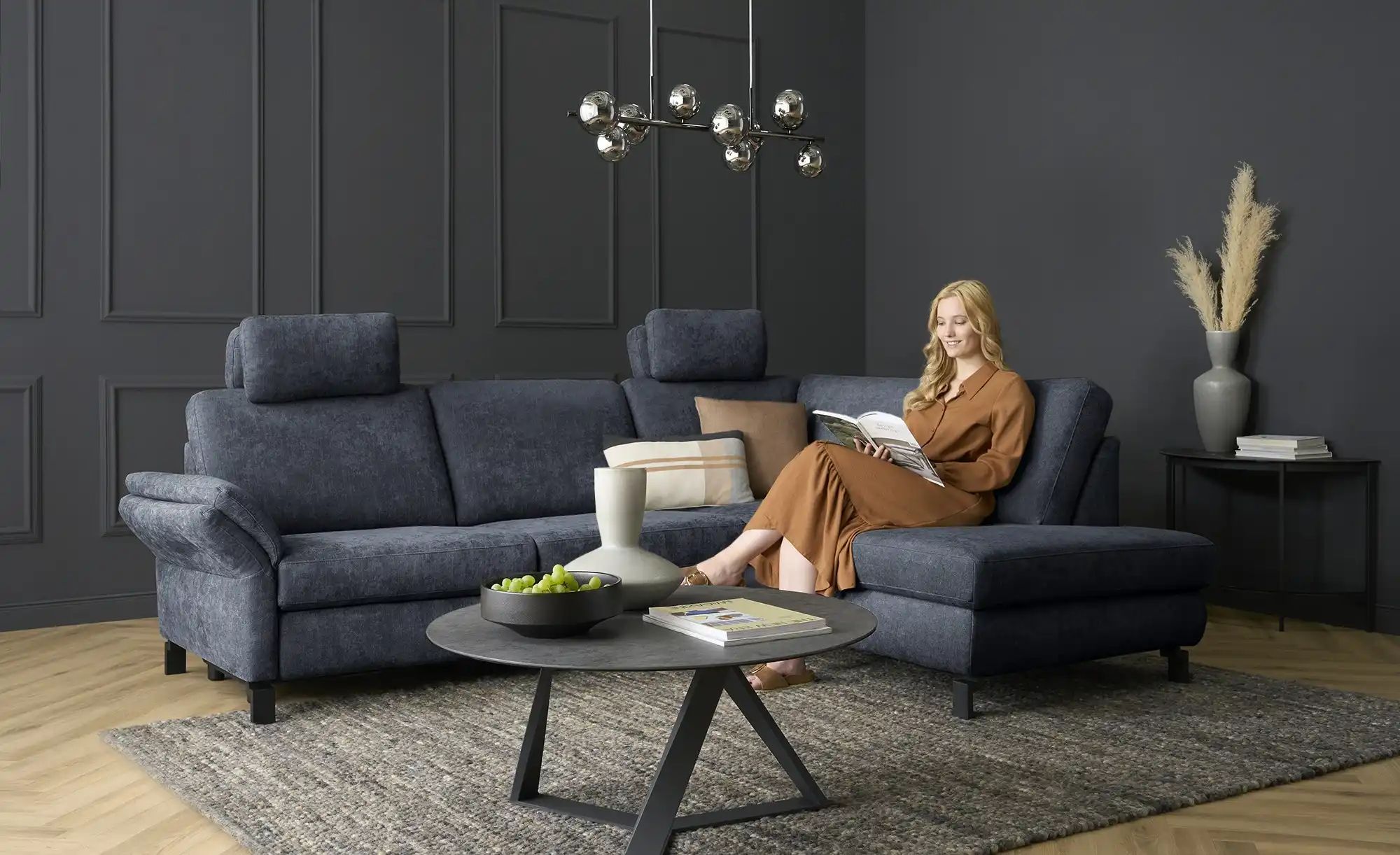 Thumbnail - Max Schelling Ecksofa Flachgewebe Maximum Plus ¦ blau ¦ Maße (cm): B: 265 H: 91 T: 200.0 Polstermöbel > Sofas > Ecksofas...