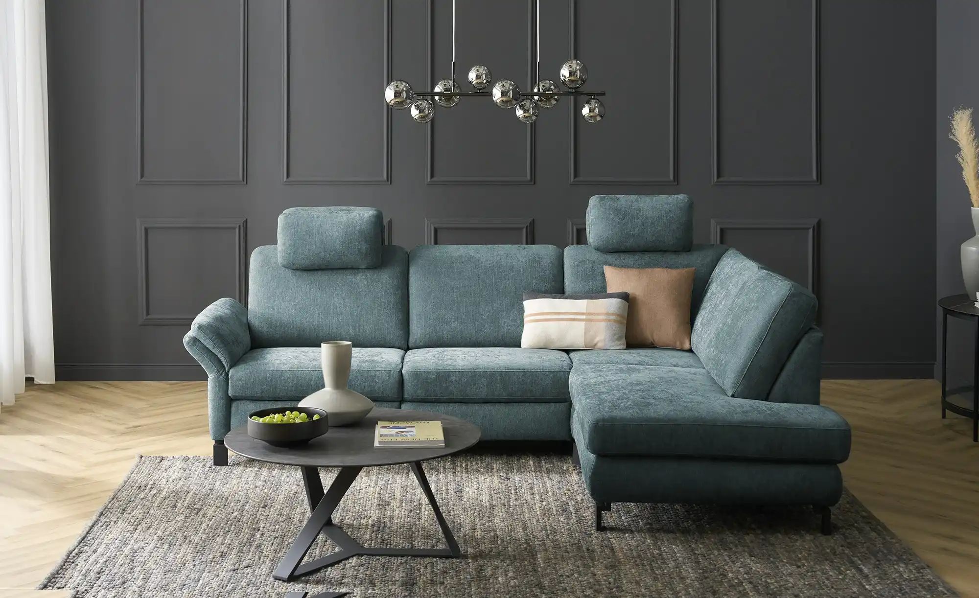 Thumbnail - Max Schelling Ecksofa Flachgewebe Maximum Plus ¦ türkis/petrol ¦ Maße (cm): B: 265 H: 91 T: 200.0 Polstermöbel > Sofas >...