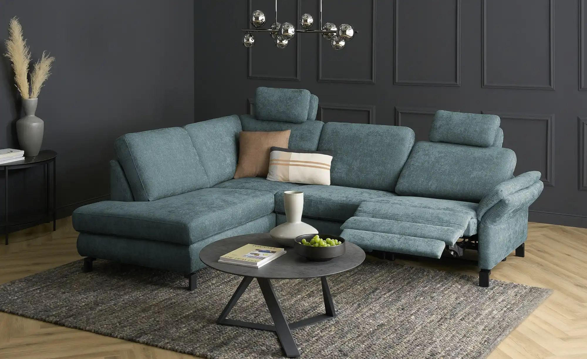 Thumbnail - Max Schelling Ecksofa Flachgewebe Maximum Plus ¦ türkis/petrol ¦ Maße (cm): B: 265 H: 91 T: 200.0 Polstermöbel > Sofas >...