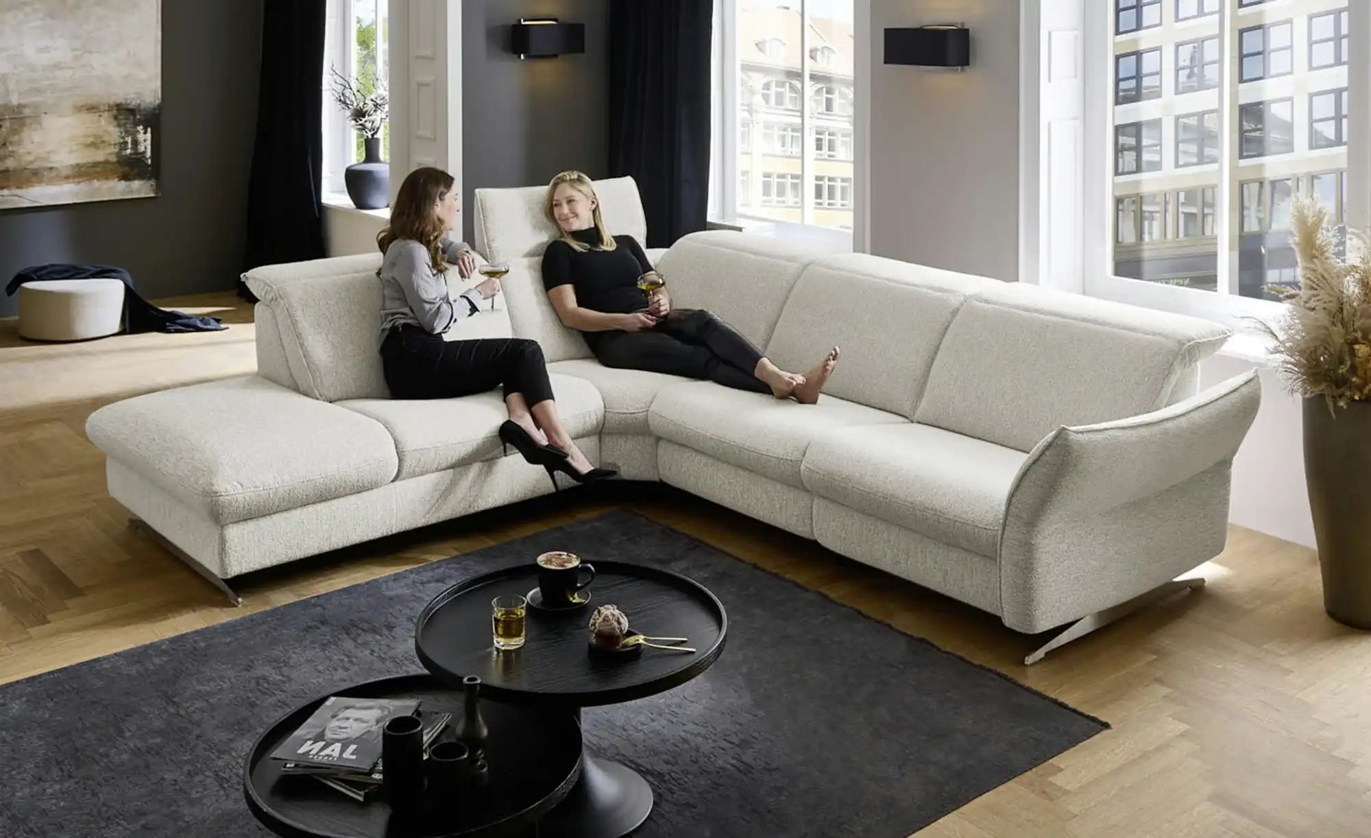 Hukla Ecksofa Mikrofaser Michelle ¦ beige ¦ Maße (cm): B: 292 H: 99 T: 258. günstig online kaufen