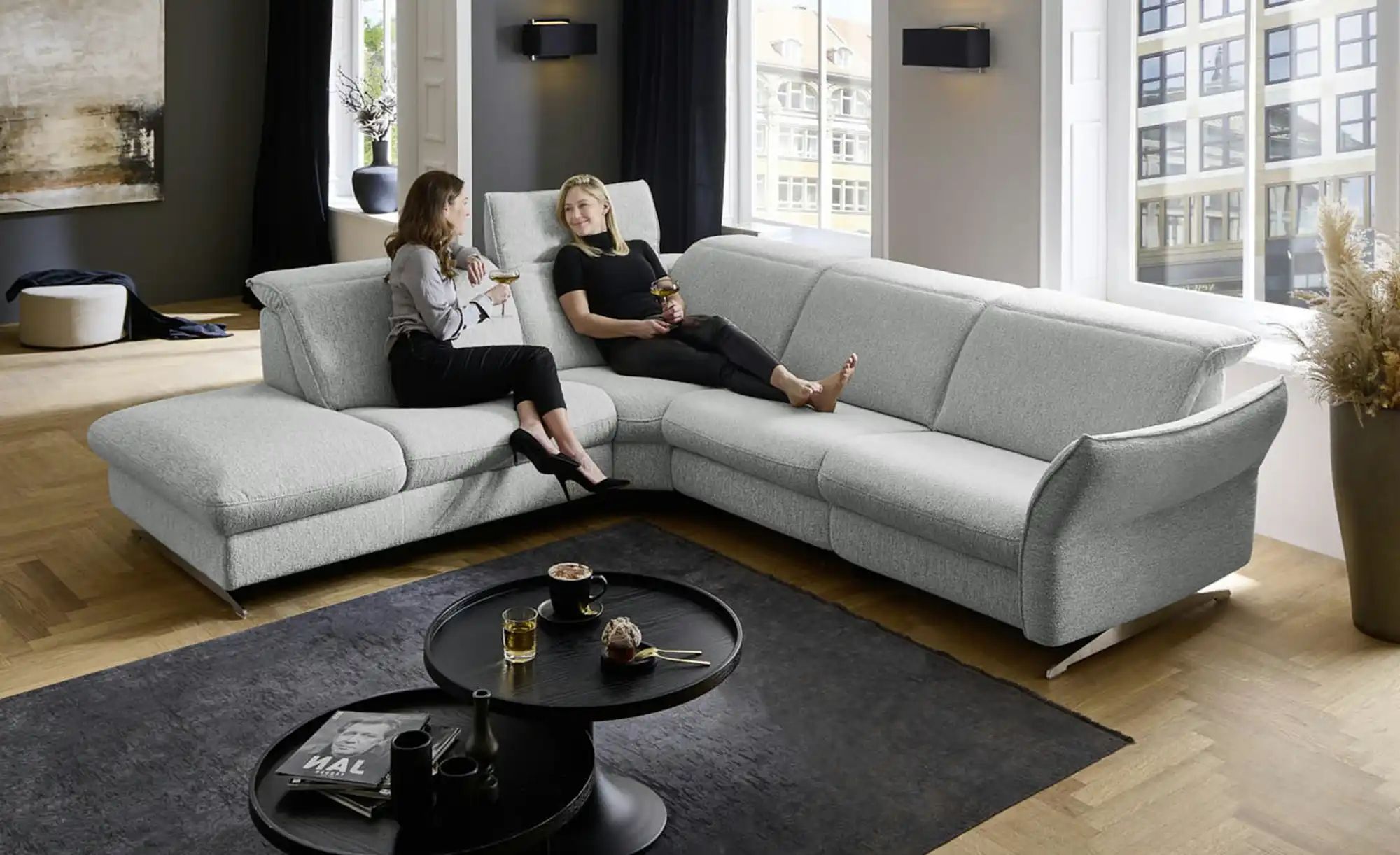 Thumbnail - Hukla Ecksofa Mikrofaser Michelle ¦ grau ¦ Maße (cm): B: 292 H: 99 T: 258.0 Polstermöbel > Sofas > Ecksofas - Höffner