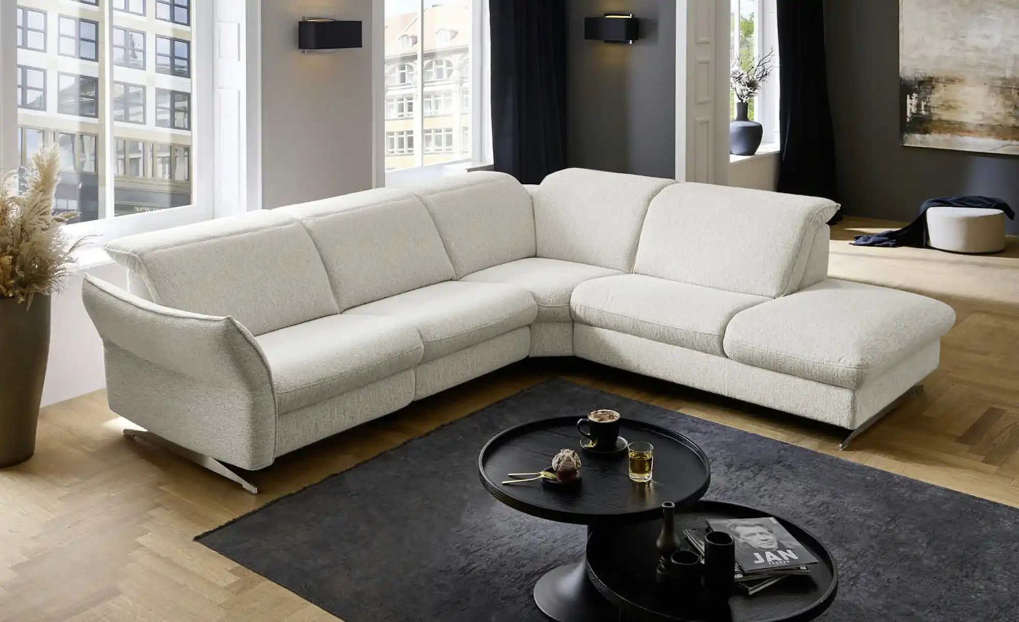 Hukla Ecksofa Mikrofaser Michelle ¦ beige ¦ Maße (cm): B: 292 H: 99 T: 258 günstig online kaufen