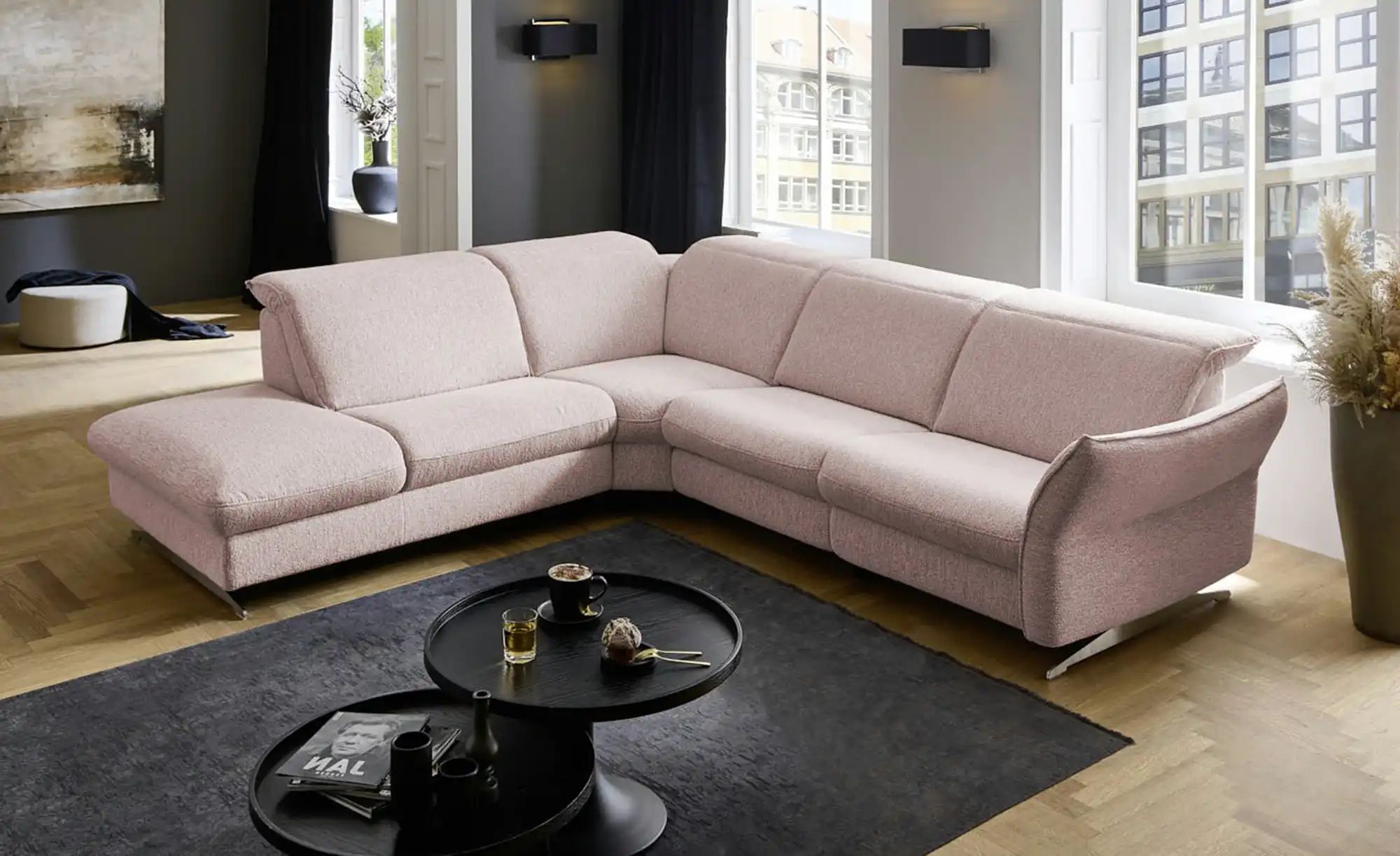 Thumbnail - Hukla Ecksofa Mikrofaser Michelle ¦ rosa/pink ¦ Maße (cm): B: 292 H: 99 T: 258.0 Polstermöbel > Sofas > Ecksofas - Höffn...