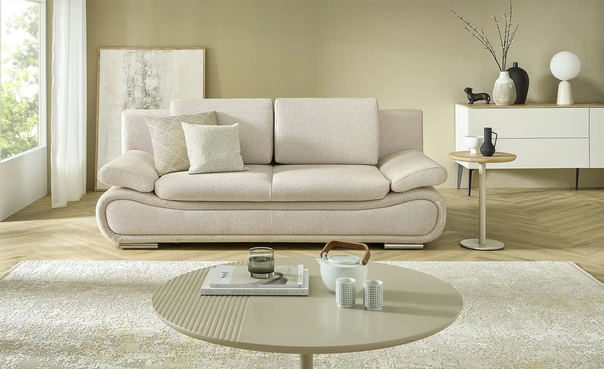 Schlafsofa  Verdena ¦ creme ¦ Maße (cm): B: 210 H: 84 T: 90 Polstermöbel > günstig online kaufen