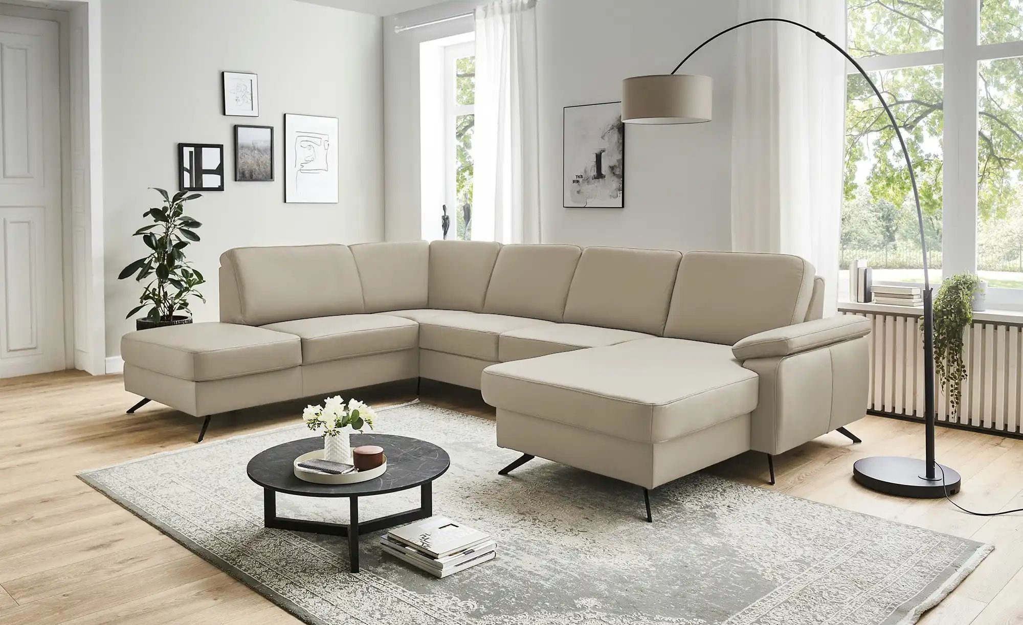 meinSofa Wohnlandschaft mit Sitz- und Rückenbezug aus Leder Kathi ¦ beige P günstig online kaufen