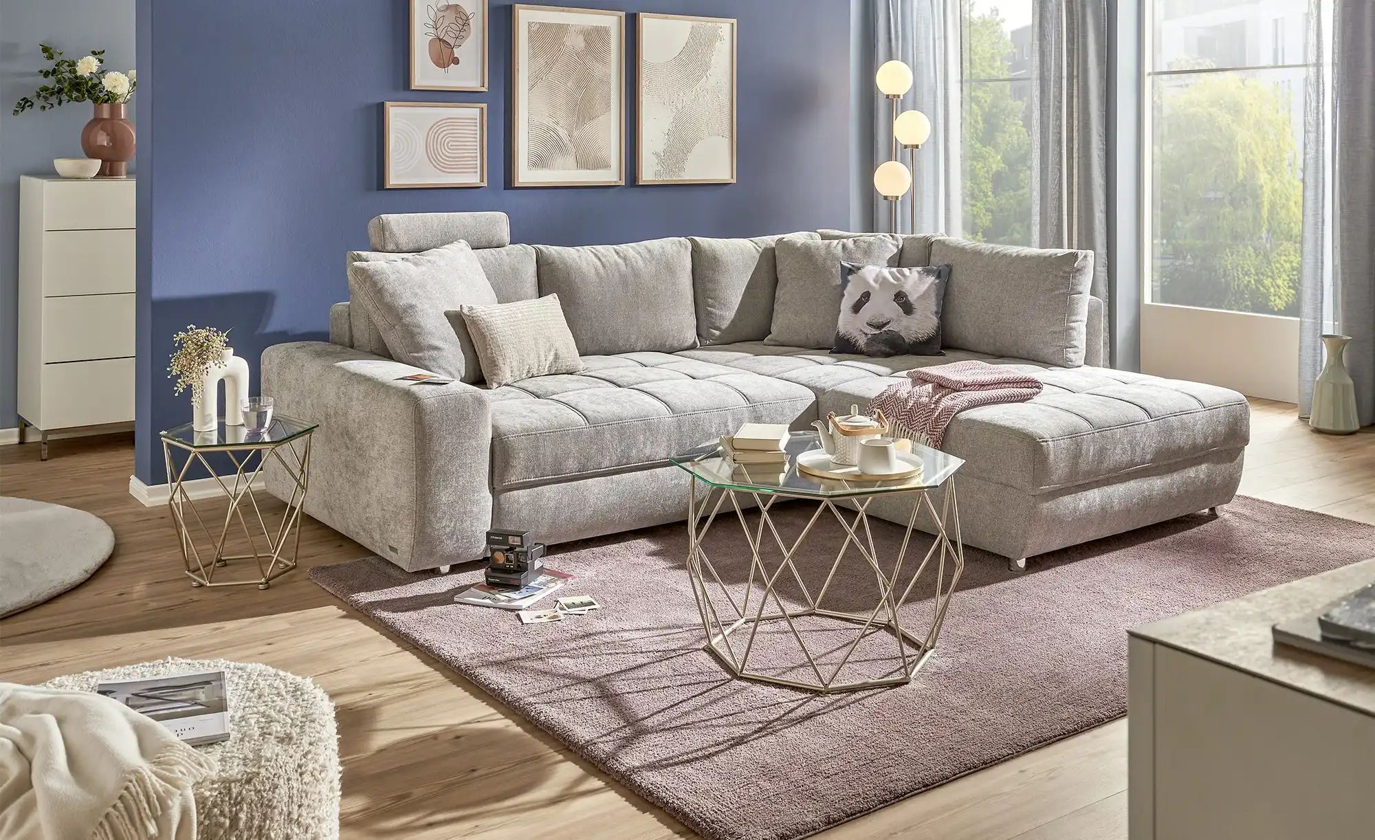 bobb Ecksofa  Arissa de Luxe ¦ grau ¦ Maße (cm): B: 268 H: 91 T: 215.0 Pols günstig online kaufen
