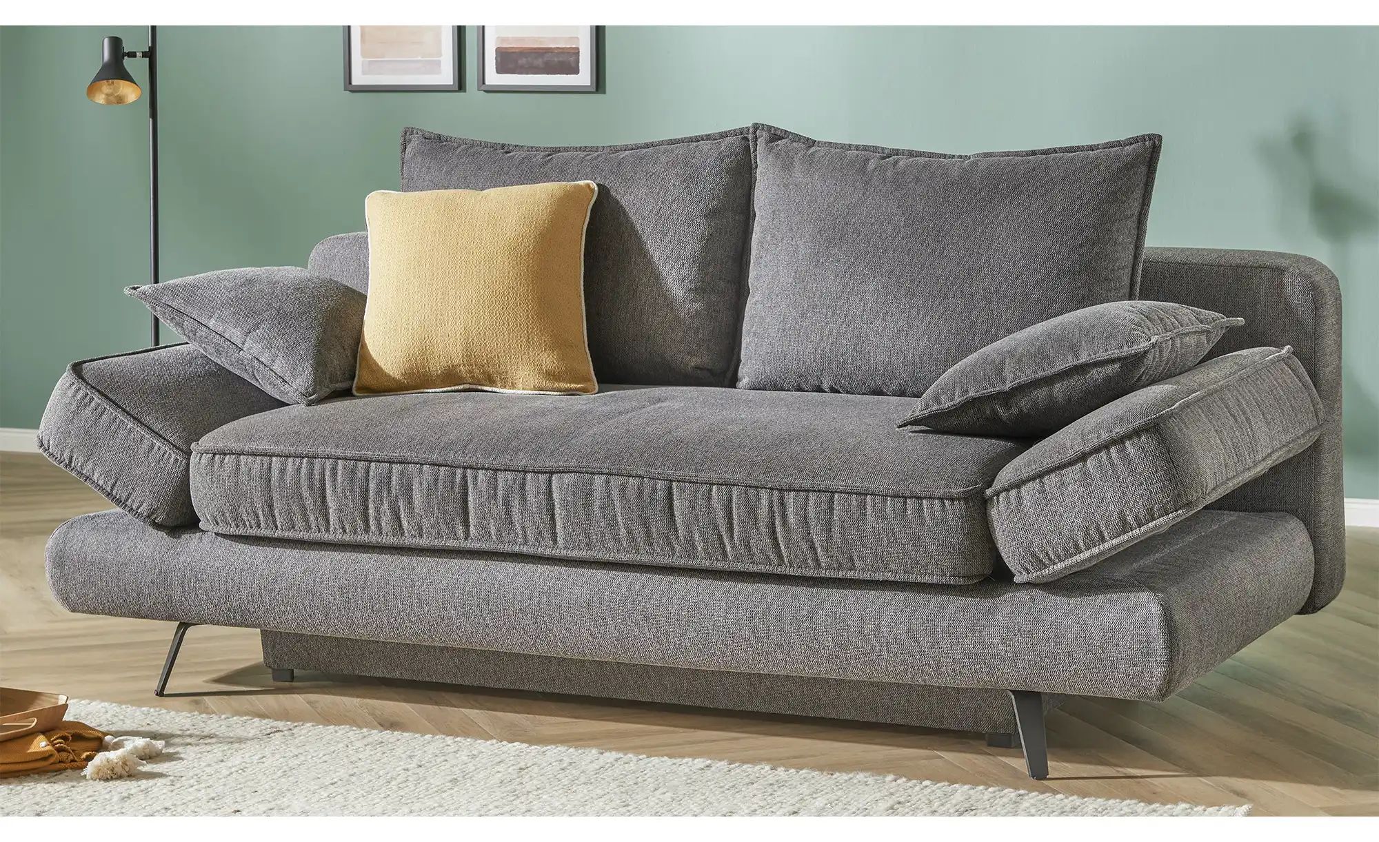 Thumbnail - bobb Schlafsofa Henny de Luxe ¦ grau ¦ Maße (cm): B: 206 H: 91 T: 110.0 Polstermöbel > Sofas > 2-Sitzer - Höffner