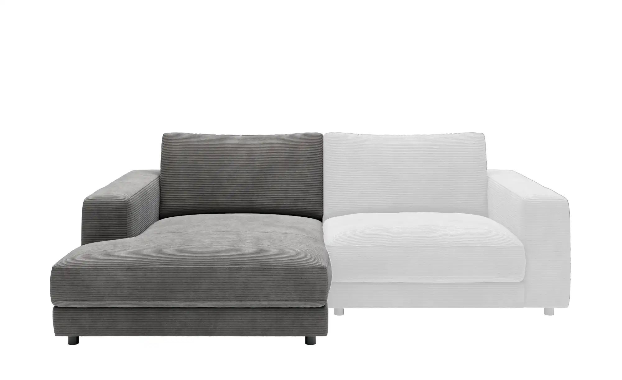 Thumbnail - Jette Home Element Ottomane links in Cord Sila ¦ grau ¦ Maße (cm): B: 125 H: 85 T: 170.0 Polstermöbel > Sofas > Modulsof...