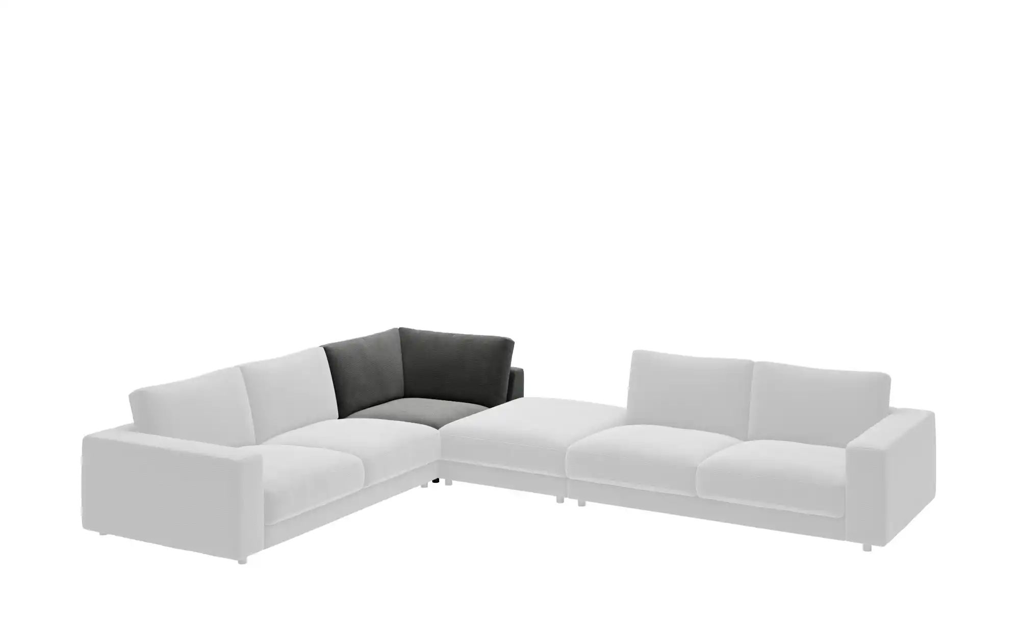 Thumbnail - Jette Home Element Ecke in Feincord Sila ¦ grau ¦ Maße (cm): B: 120 H: 85 T: 127.0 Polstermöbel > Sofas > Modulsofas - H...