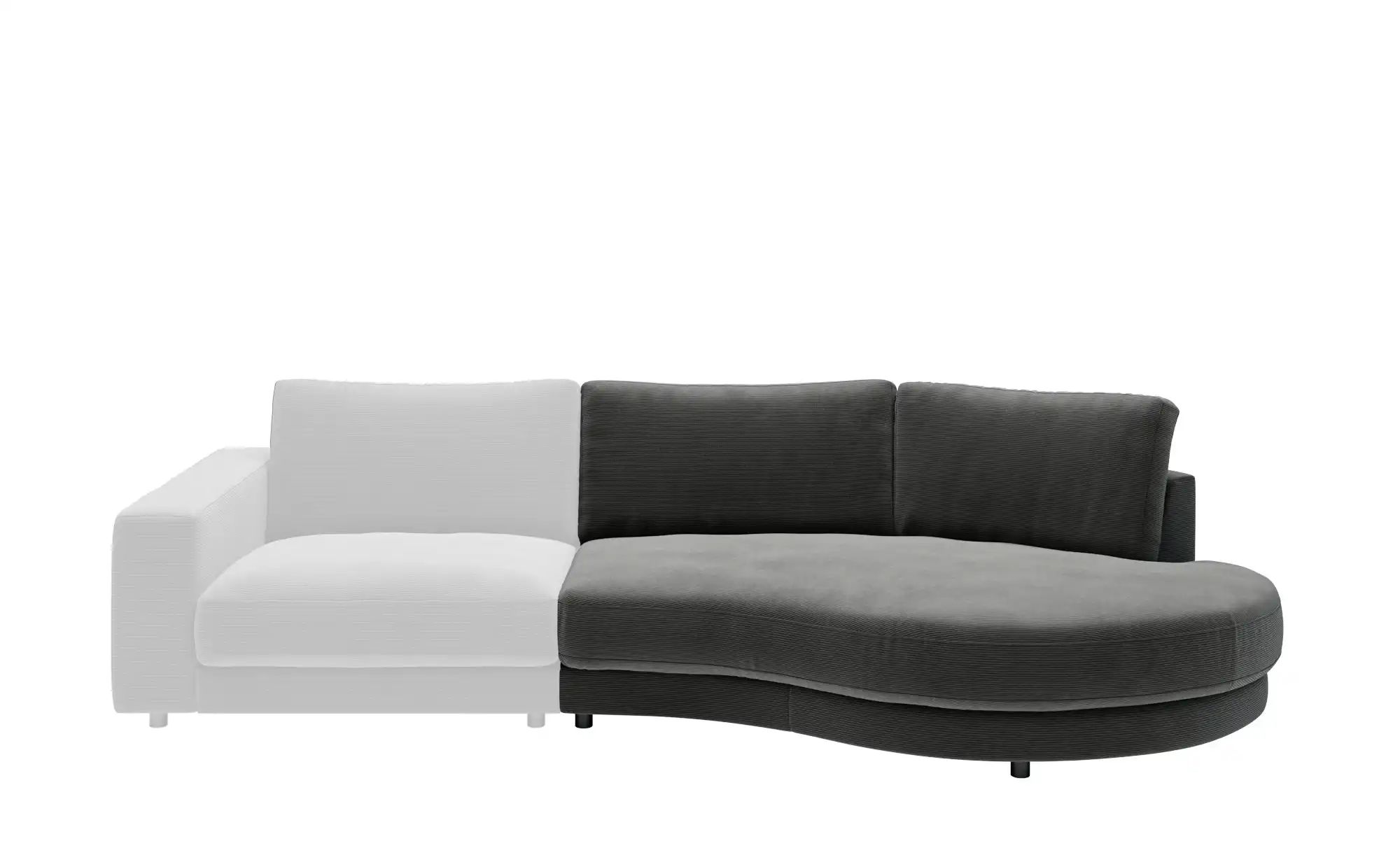 Thumbnail - Jette Home Element Abschluss rund rechts in Feincord Sila ¦ grau ¦ Maße (cm): B: 205 H: 85 T: 166.0 Polstermöbel > Sofas...