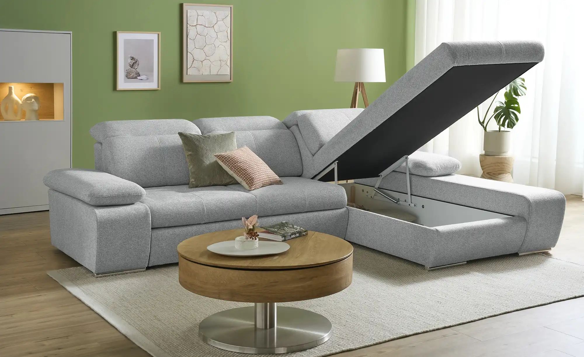 Thumbnail - switch Ecksofa aus Mikrofaser Avilla ¦ grau ¦ Maße (cm): B: 285 H: 86 T: 187.0 Polstermöbel > Sofas > Ecksofas - Höffner