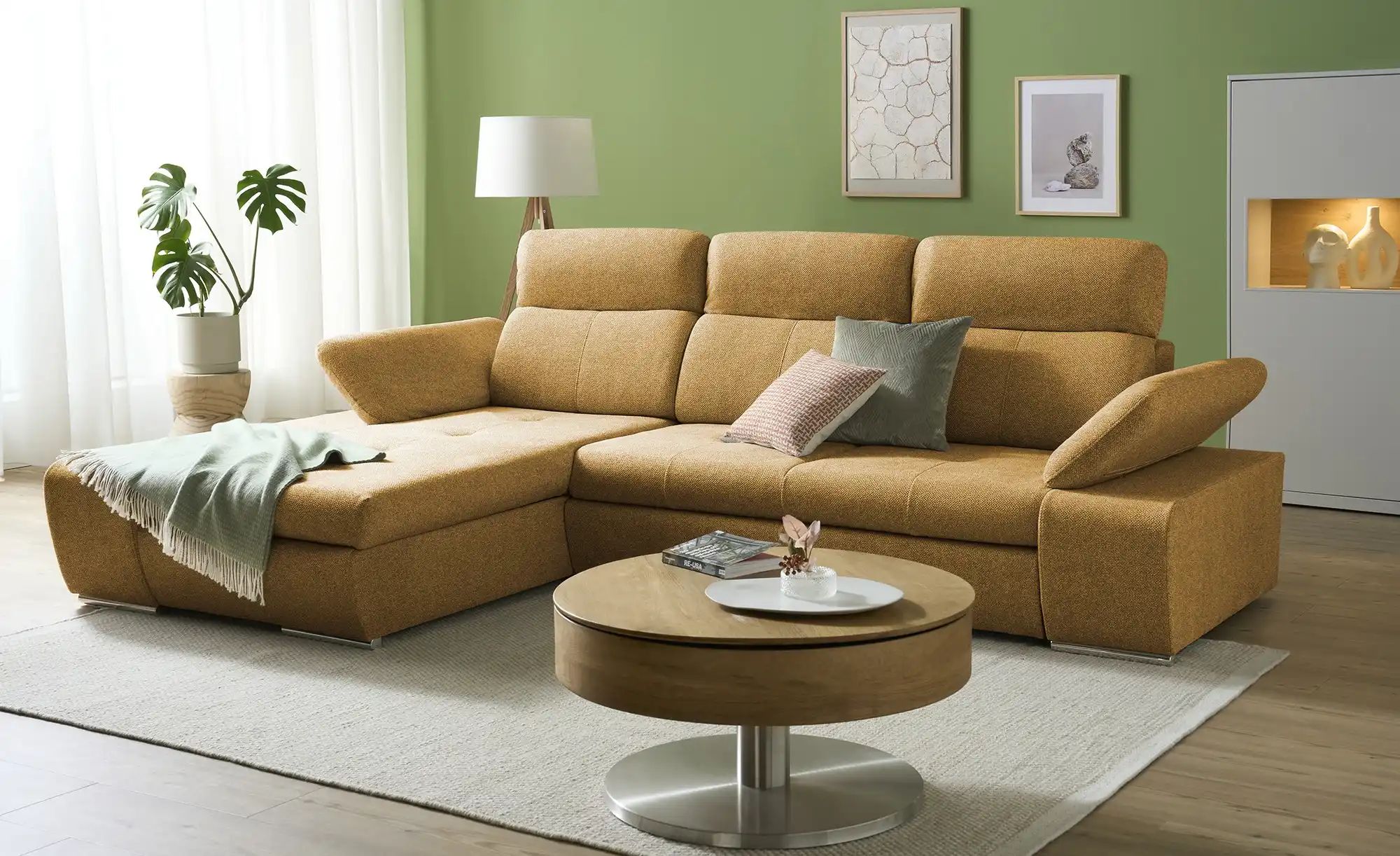 Thumbnail - switch Ecksofa aus Mikrofaser Avilla ¦ gelb ¦ Maße (cm): B: 285 H: 86 T: 187.0 Polstermöbel > Sofas > Ecksofas - Höffner