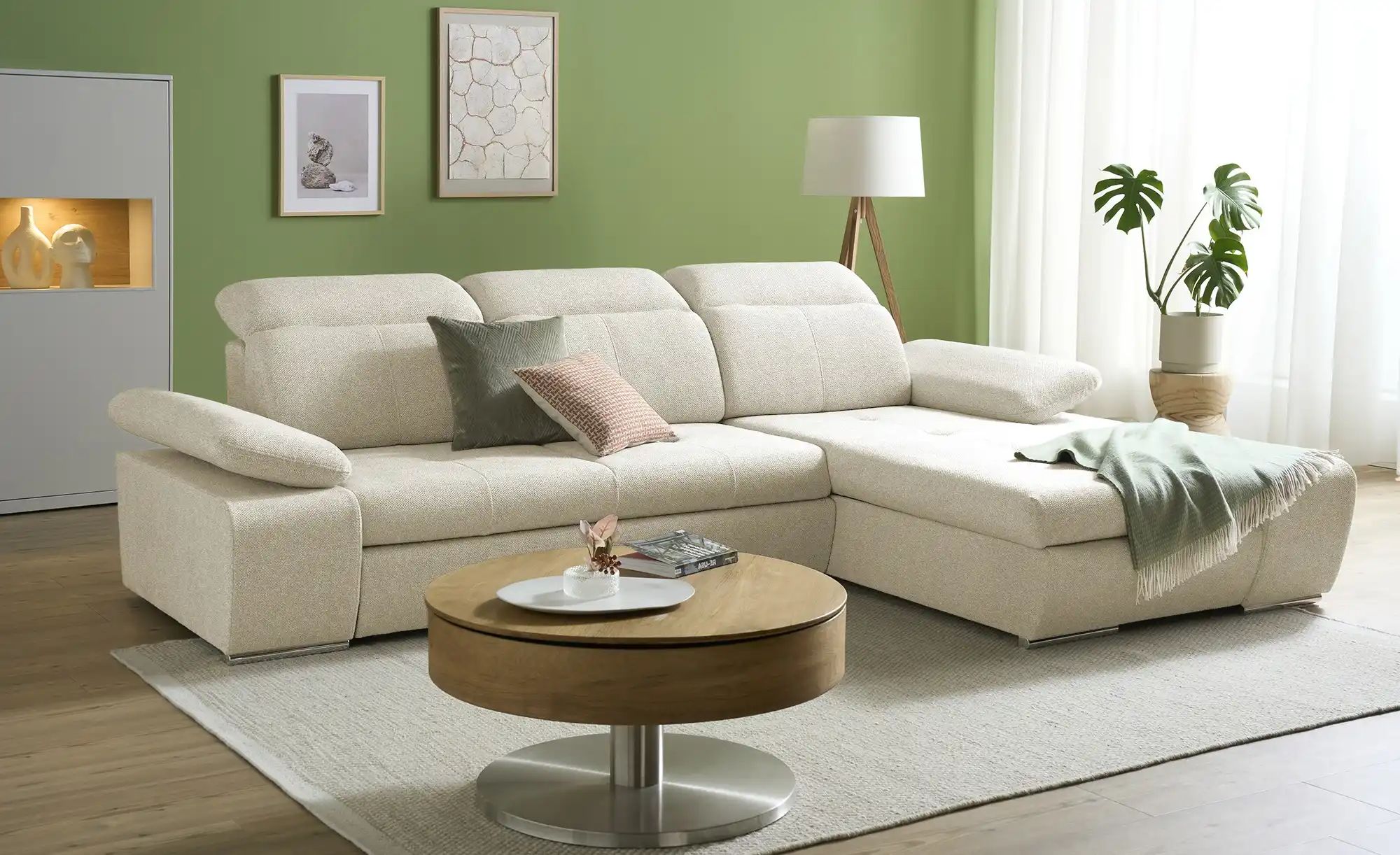 Thumbnail - switch Ecksofa aus Mikrofaser Avilla ¦ beige ¦ Maße (cm): B: 285 H: 86 T: 187.0 Polstermöbel > Sofas > Ecksofas - Höffne...