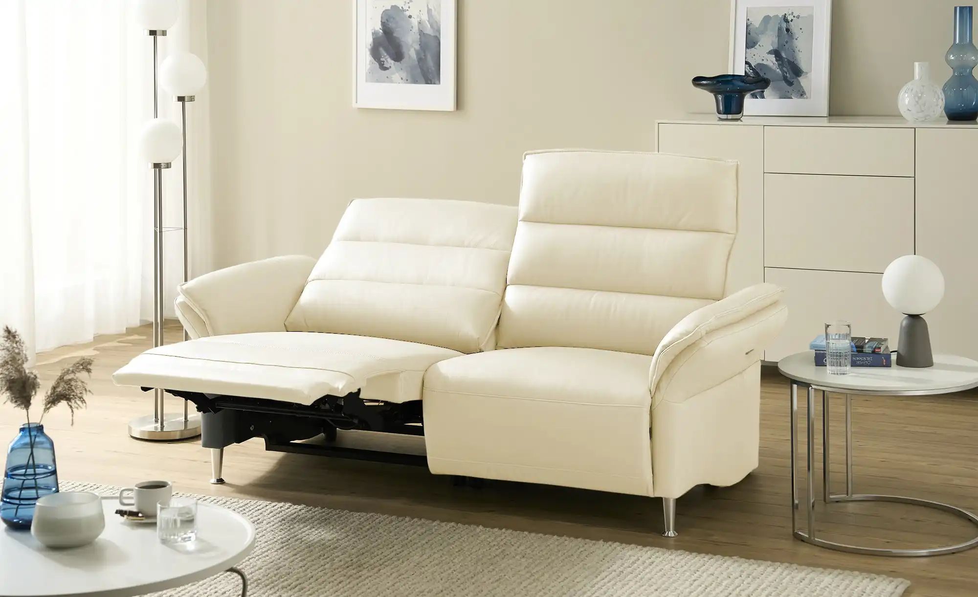 Wohnwert Einzelsofa Leder Marlena ¦ creme ¦ Maße (cm): B: 192 H: 107 T: 97. günstig online kaufen