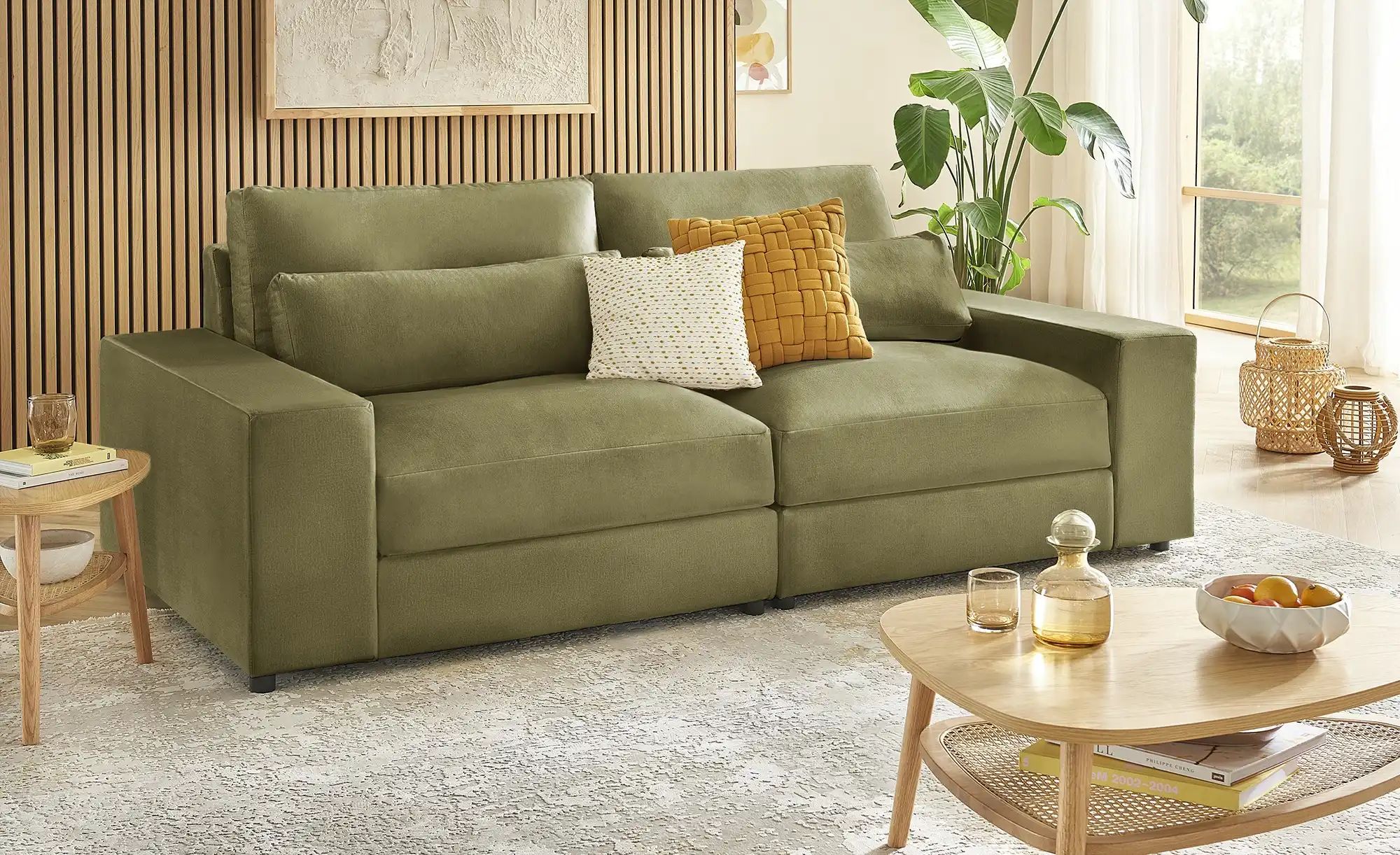 Big Sofa  Branna ¦ grün ¦ Maße (cm): B: 232 H: 88 T: 120 Polstermöbel > Sof günstig online kaufen