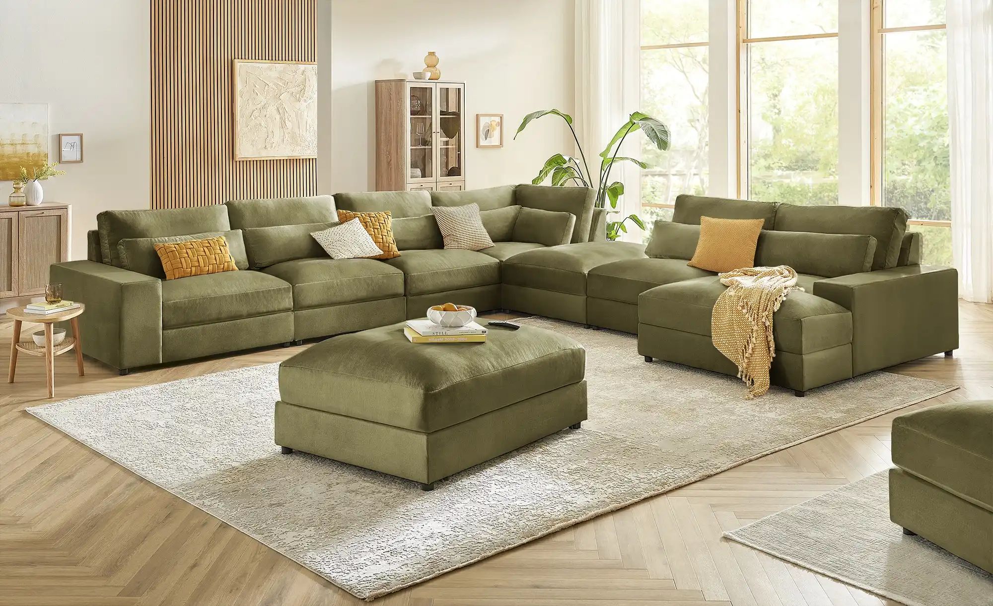 Ecksofa  Branna ¦ grün ¦ Maße (cm): B: 412 H: 88 T: 296 Polstermöbel > Sofa günstig online kaufen