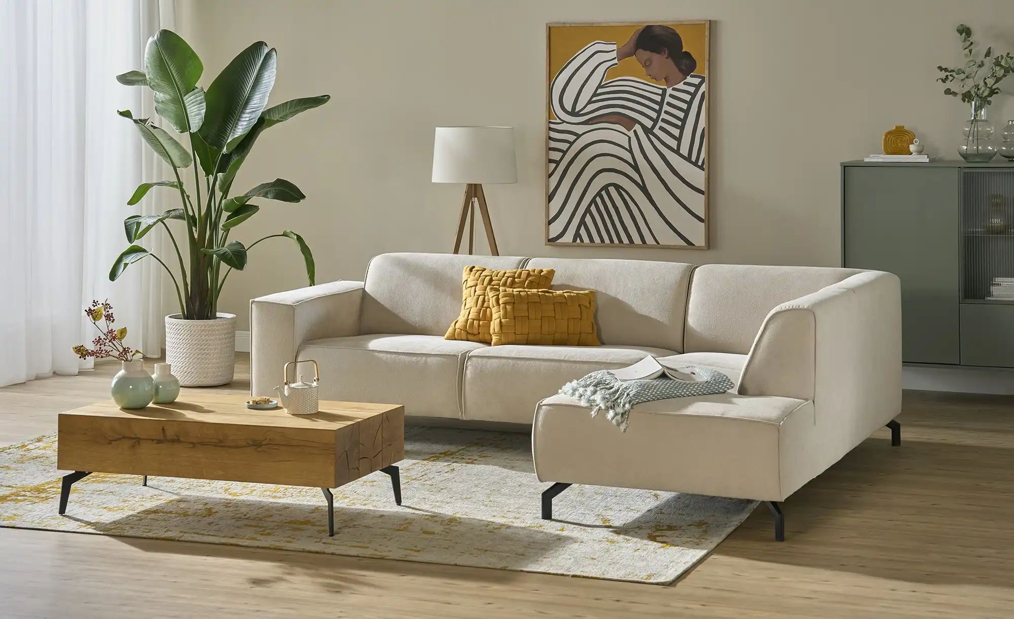 Thumbnail - SOHO Ecksofa Brenda ¦ creme ¦ Maße (cm): B: 275 H: 77 T: 210.0 Polstermöbel > Sofas > 3-Sitzer - Höffner