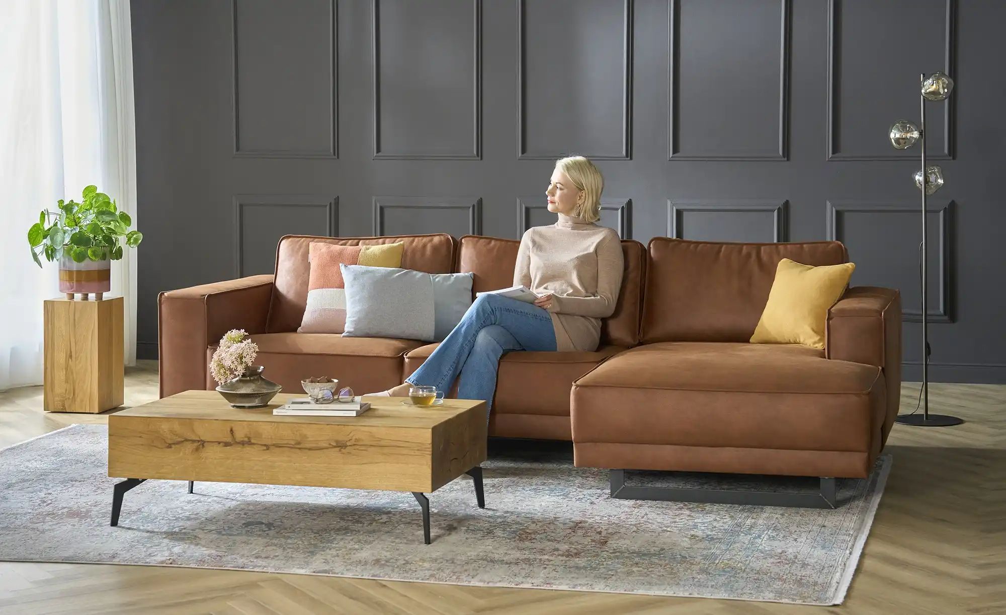 Thumbnail - SOHO Ecksofa  Sanja ¦ braun ¦ Maße (cm): B: 285 H: 85 T: 155.0 Polstermöbel > Sofas > 3-Sitzer - Höffner