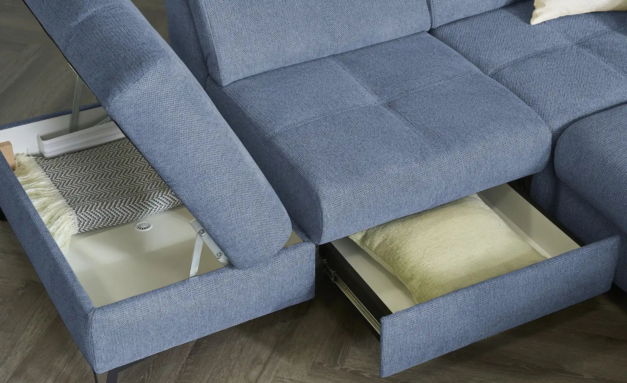 medium Wohnlandschaft  Planova II ¦ blau ¦ Maße (cm): B: 338 H: 96 T: 249.0 günstig online kaufen