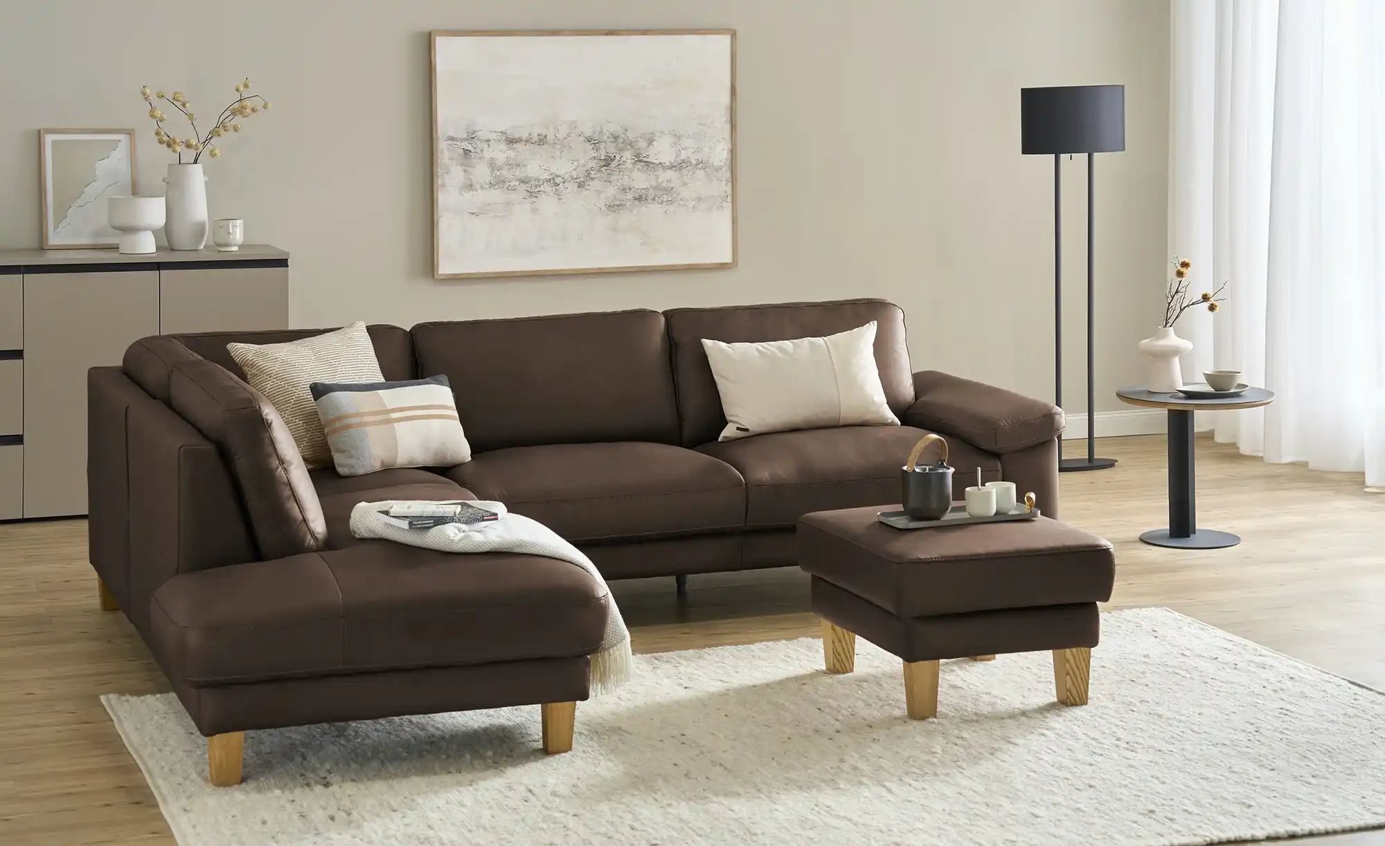 Ravensberger Werkstätten Ecksofa Leder RW-Select ¦ braun ¦ Maße (cm): B: 27 günstig online kaufen