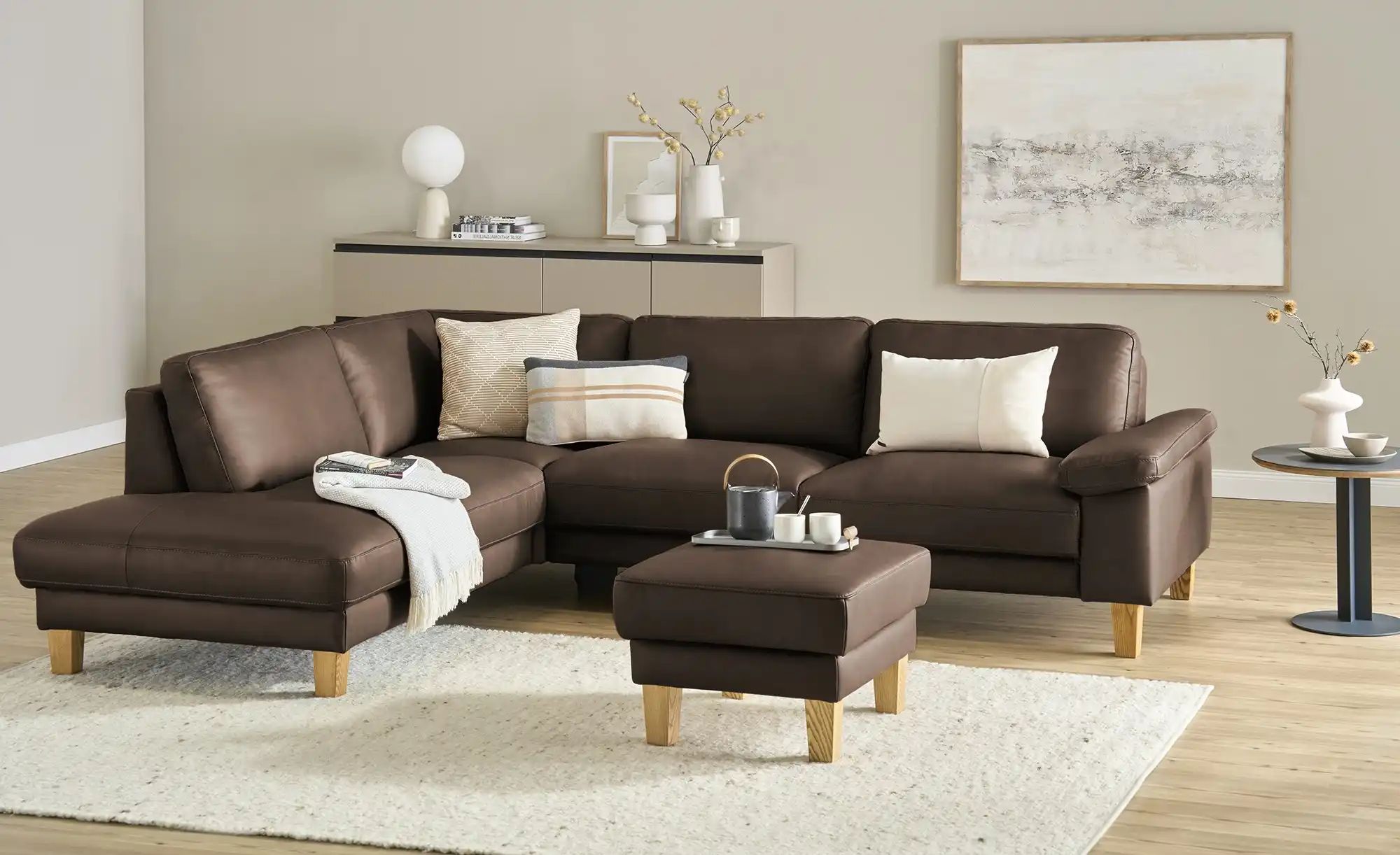 Thumbnail - Ravensberger Werkstätten Ecksofa Leder RW-Select ¦ braun ¦ Maße (cm): B: 274 H: 77 T: 220.0 Polstermöbel > Sofas > Eckso...