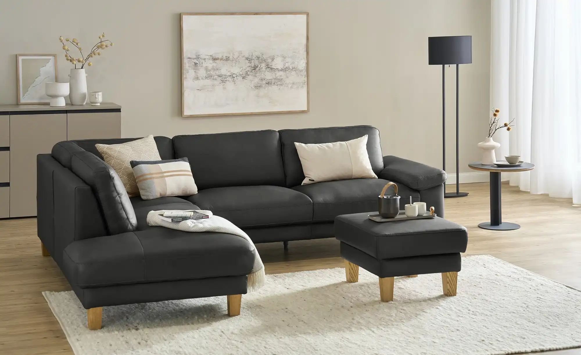Thumbnail - Ravensberger Werkstätten Ecksofa Leder RW-Select ¦ schwarz ¦ Maße (cm): B: 274 H: 77 T: 220.0 Polstermöbel > Sofas > Eck...