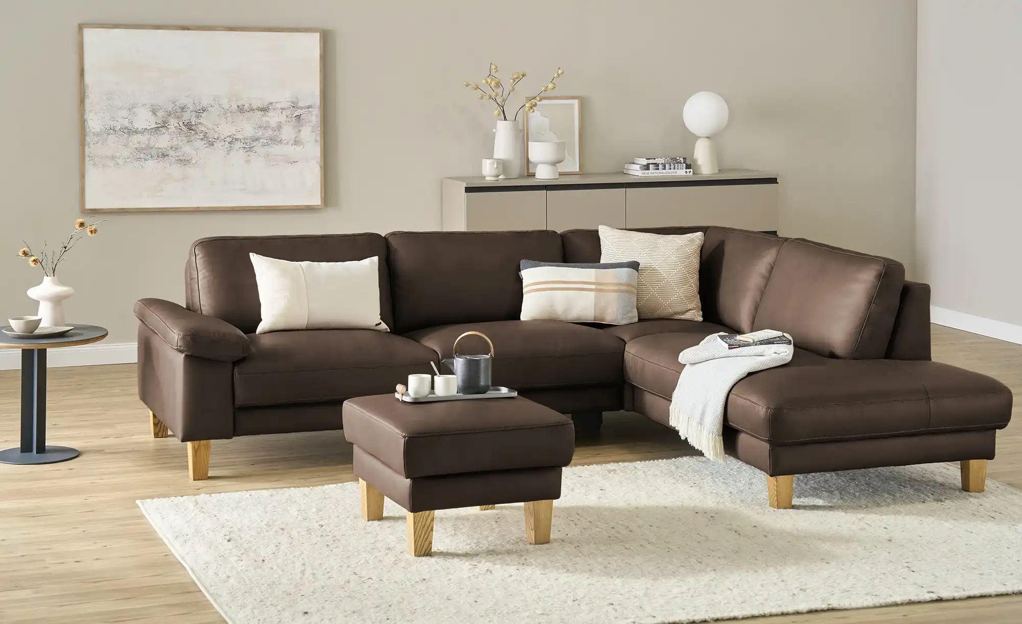 Thumbnail - Ravensberger Werkstätten Hocker Leder RW-Select ¦ braun ¦ Maße (cm): B: 59 H: 44 T: 69.0 Polstermöbel > Hocker - Höffner