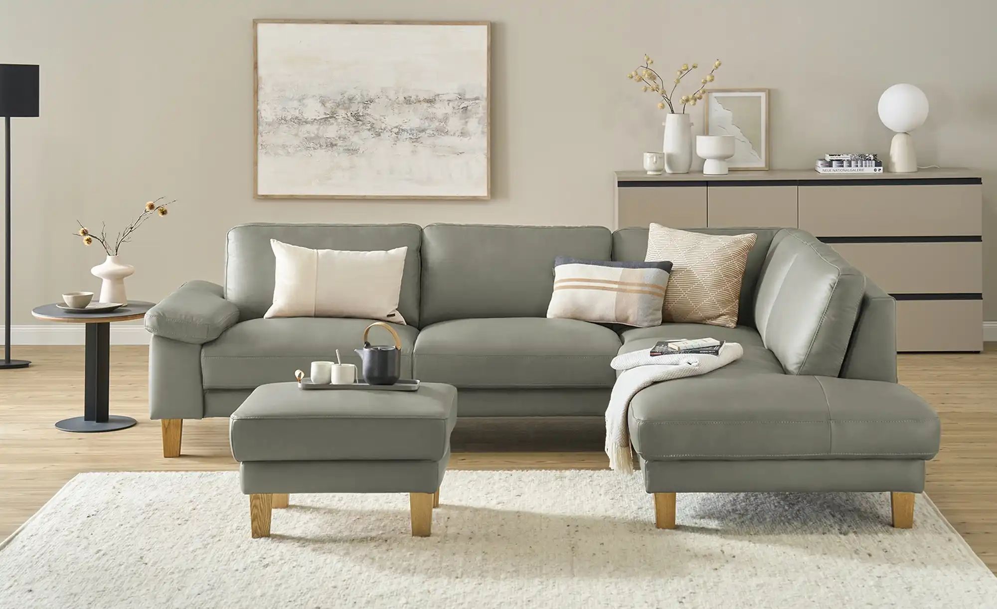 Ravensberger Werkstätten Hocker Leder RW-Select ¦ grau ¦ Maße (cm): B: 59 H günstig online kaufen